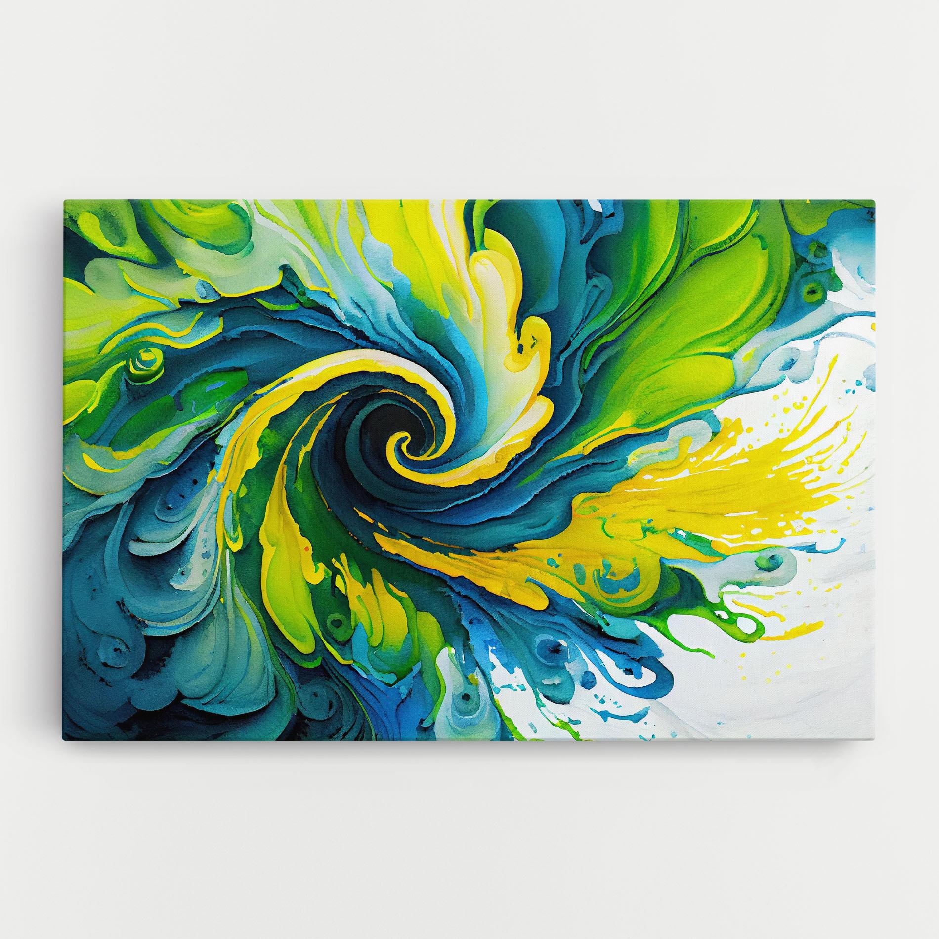 Leinwandbild Yellow Green Spiral mockup 0