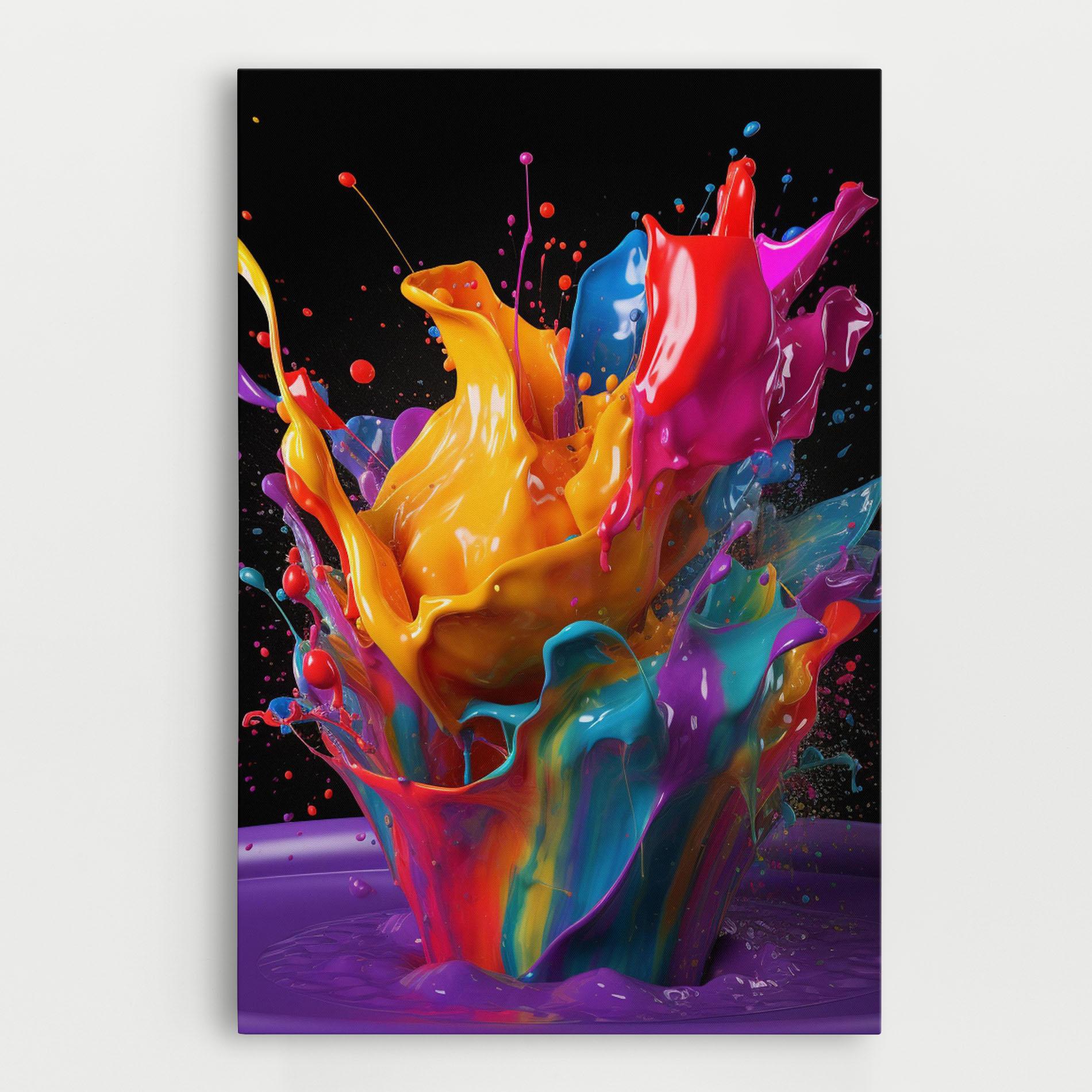 Leinwandbild Brightly Color Splashing mockup 0