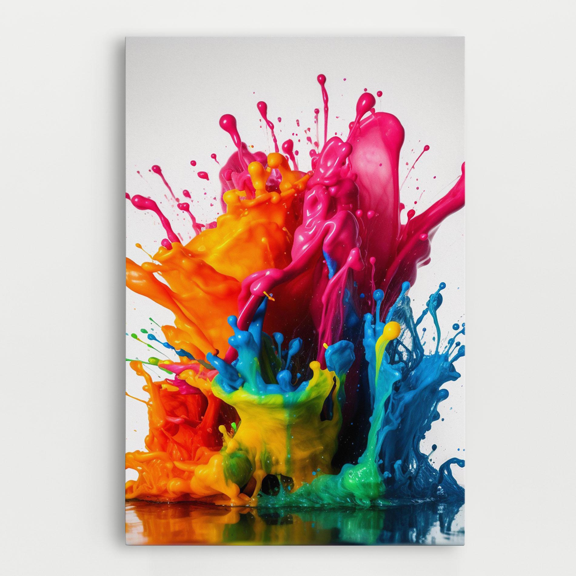 Leinwandbild Colorful Explosion Paint mockup 0
