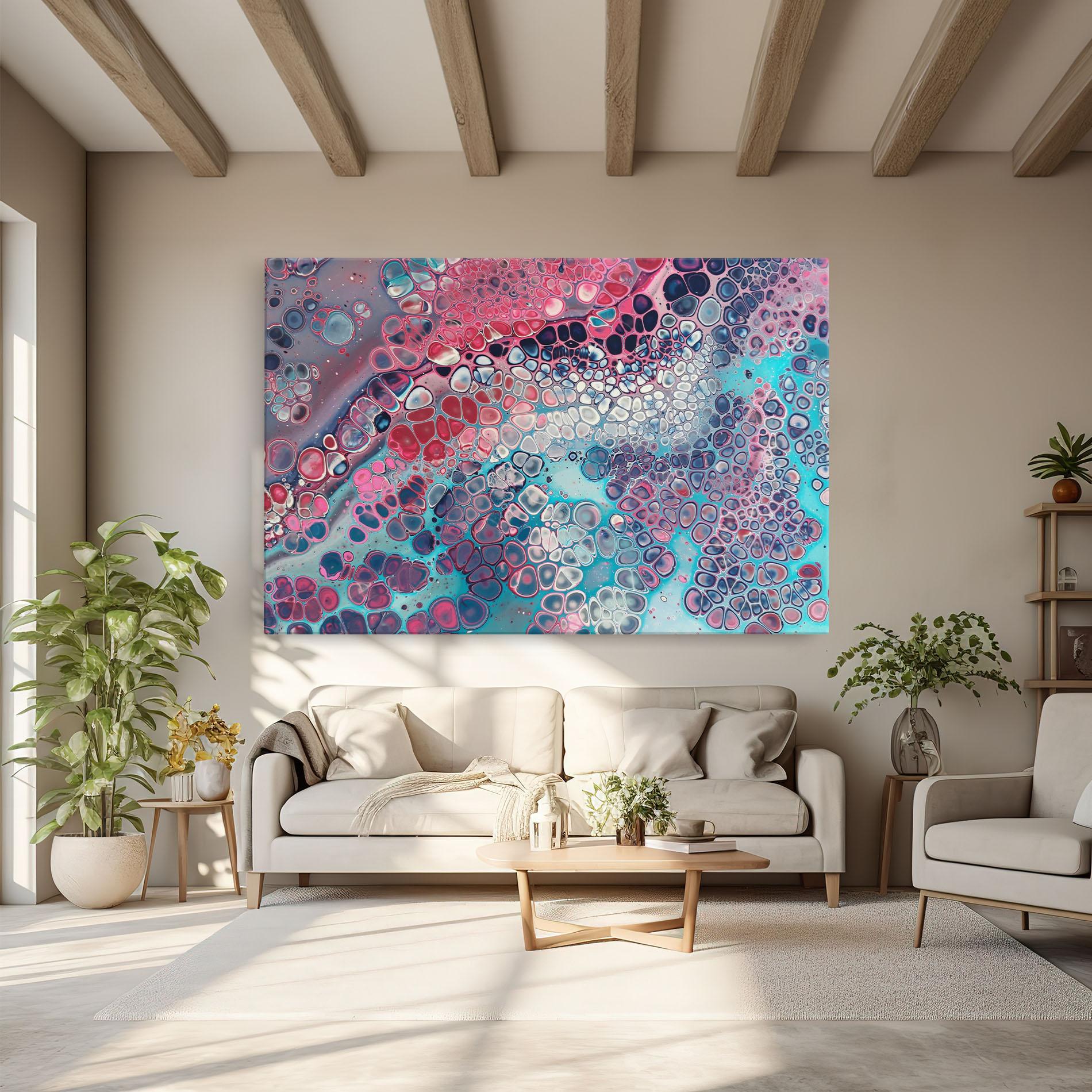 Leinwandbild Abstract Blue Objects mockup 6