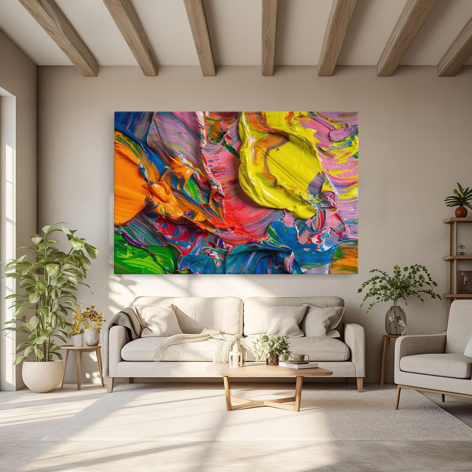 Leinwandbild Bright Oil Colors mockup 6