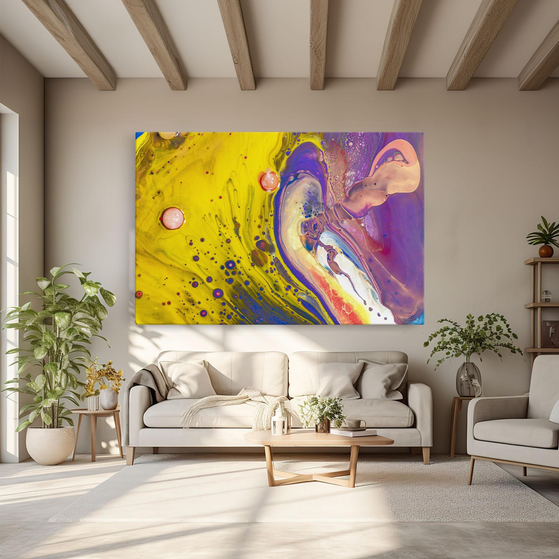 Leinwandbild Colorful Liquid Marble mockup 6