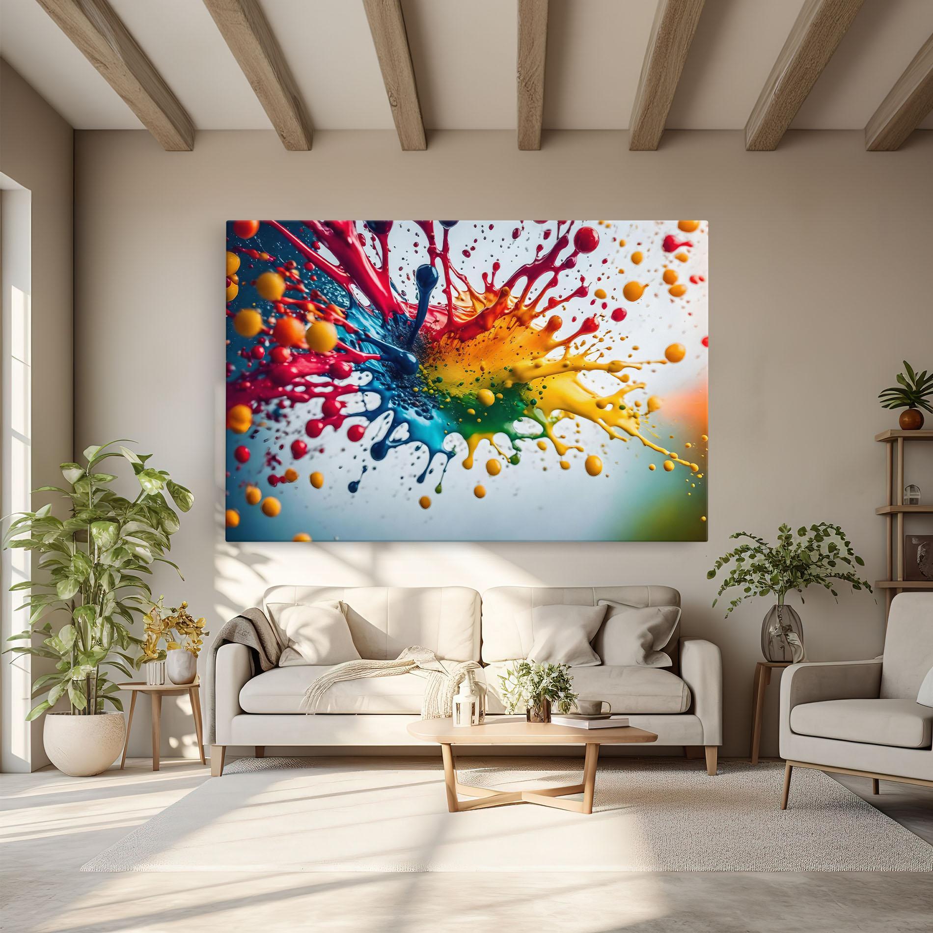 Leinwandbild Colorful Splash Rainbow mockup 6