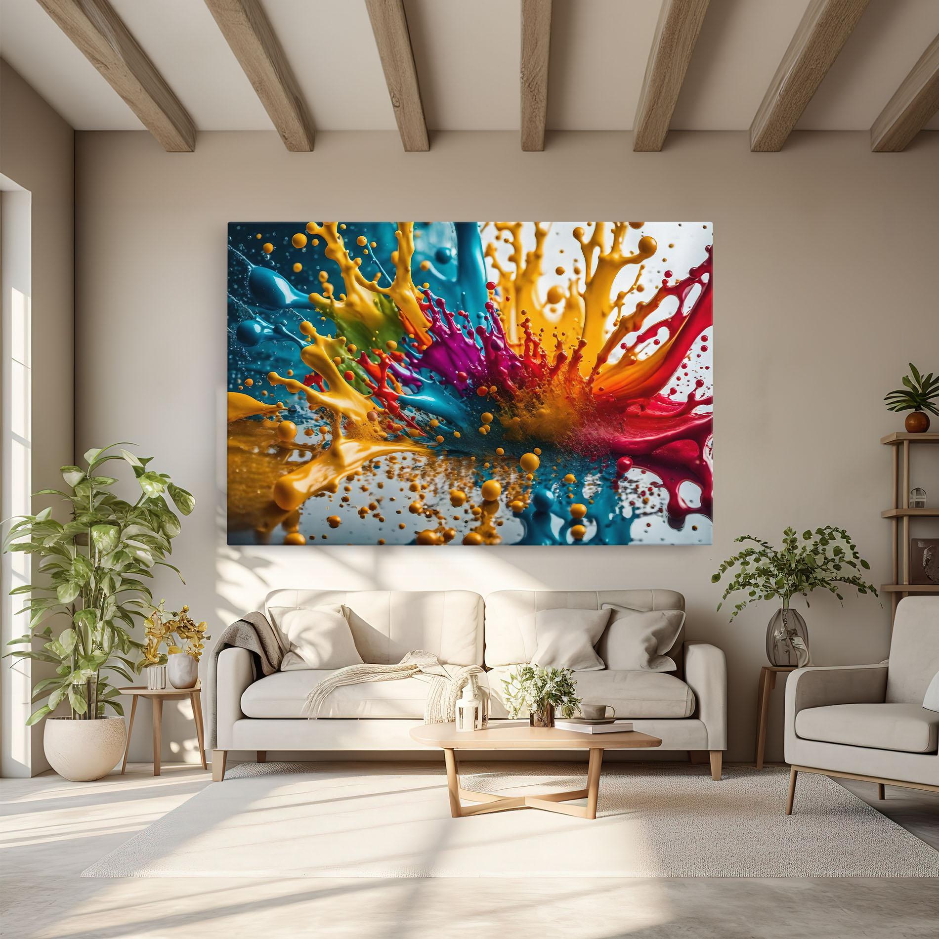 Leinwandbild Colorful Water Splash mockup 6