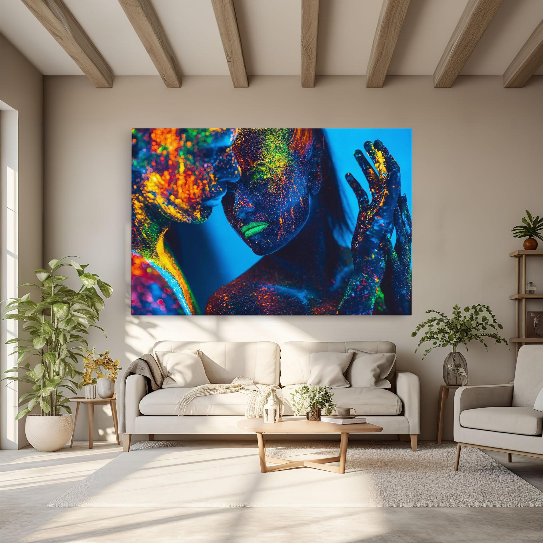 Leinwandbild Fluorescent Couple mockup 6