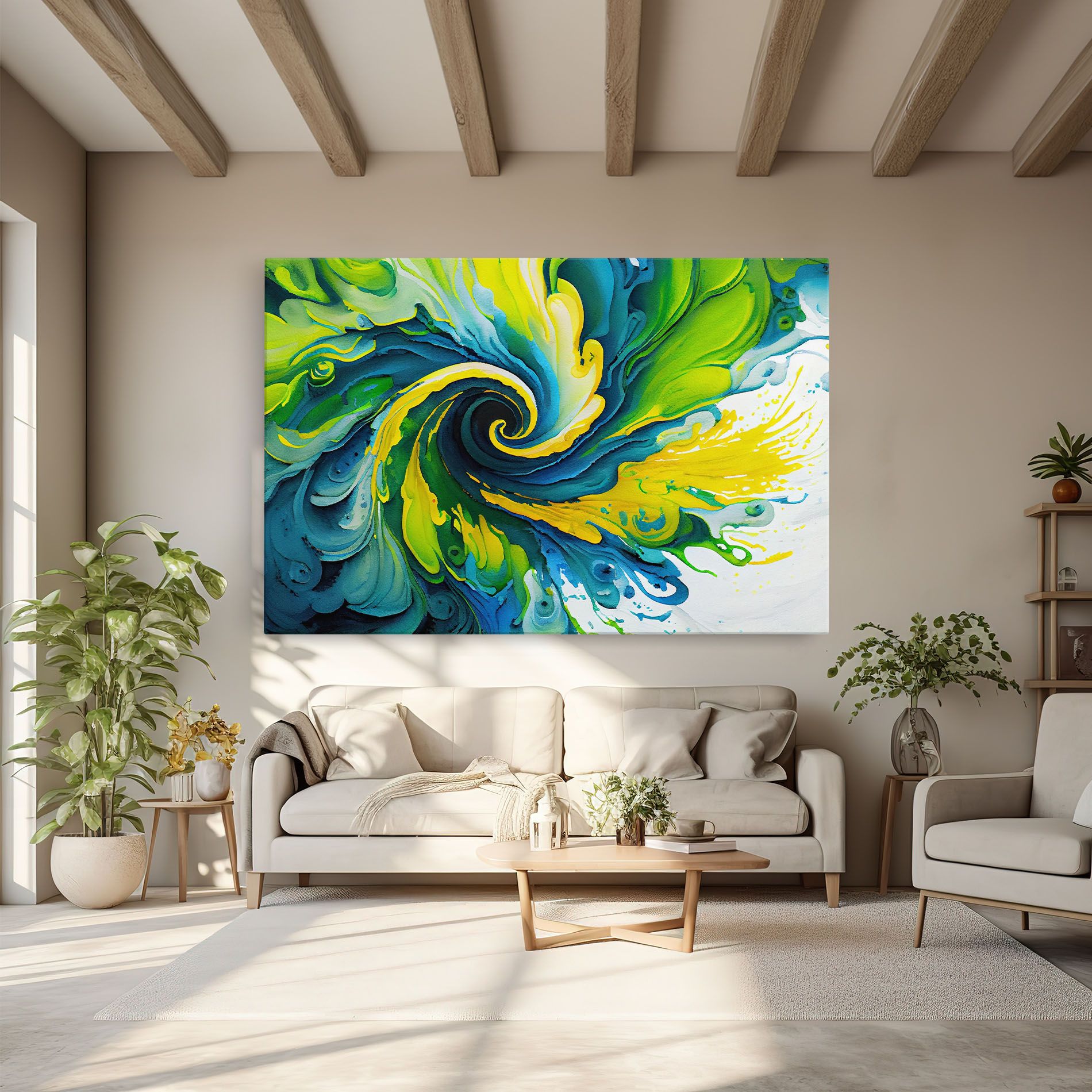 Yellow Green Spiral mockup 6