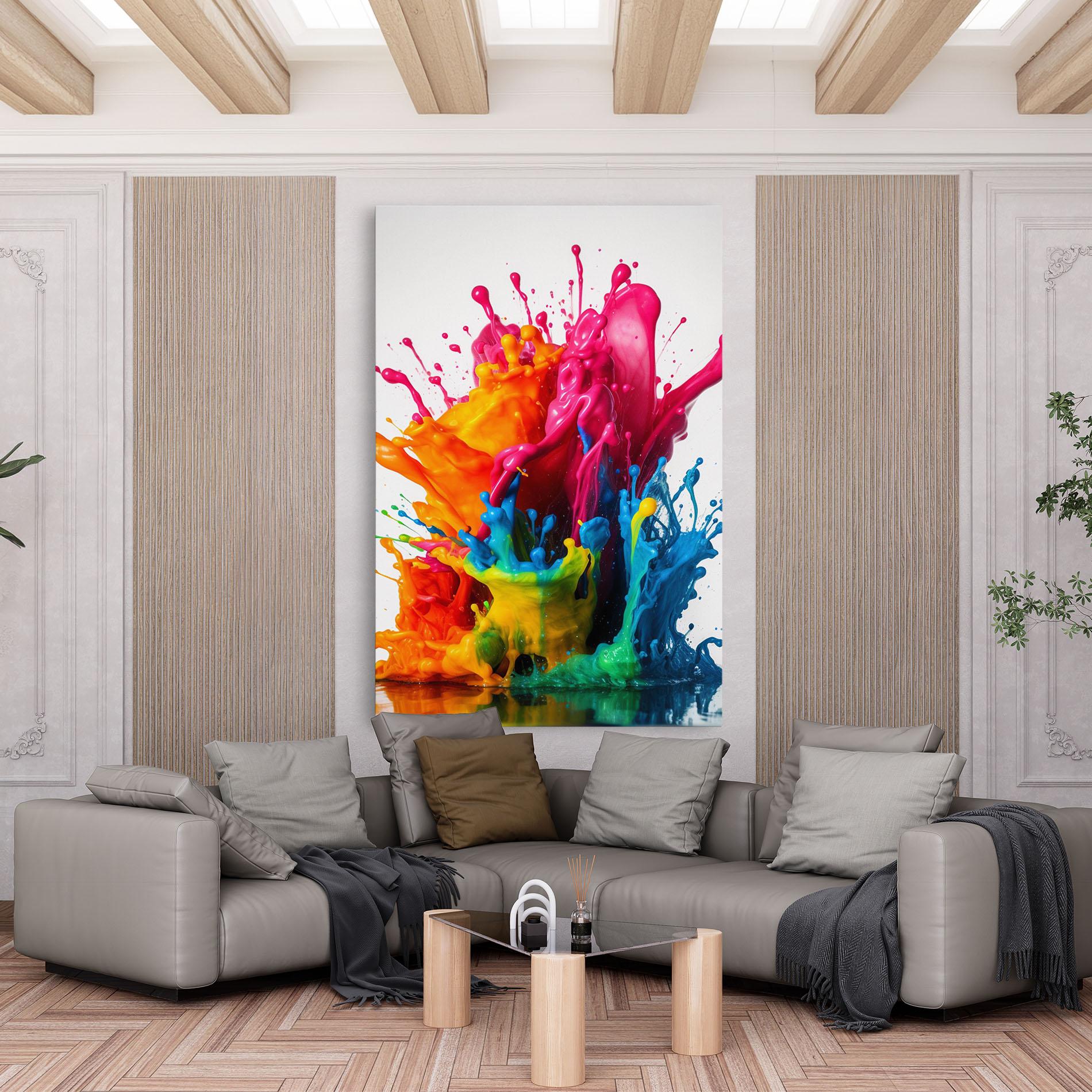Leinwandbild Colorful Explosion Paint mockup 6