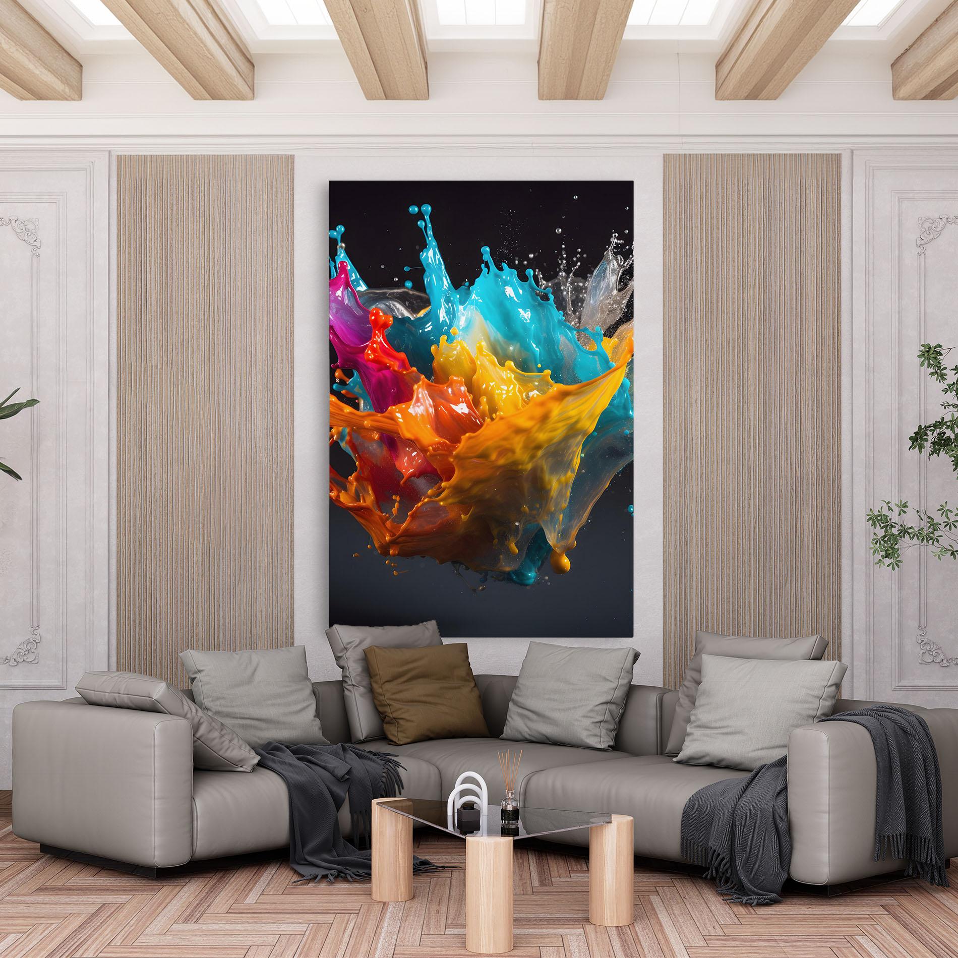Leinwandbild Colorful Splash Floating mockup 6