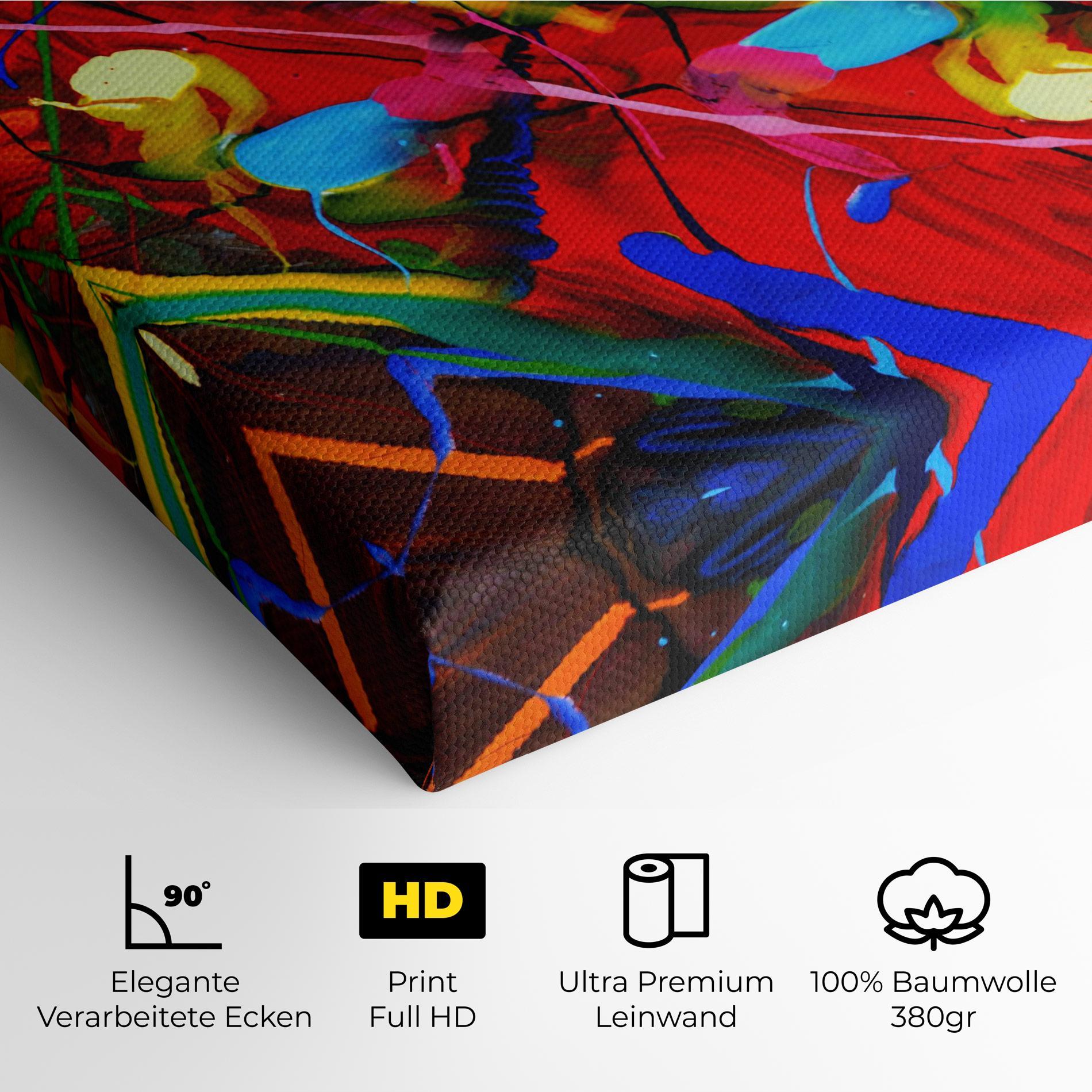 Leinwandbild Hand Draw Red Painting mockup 4