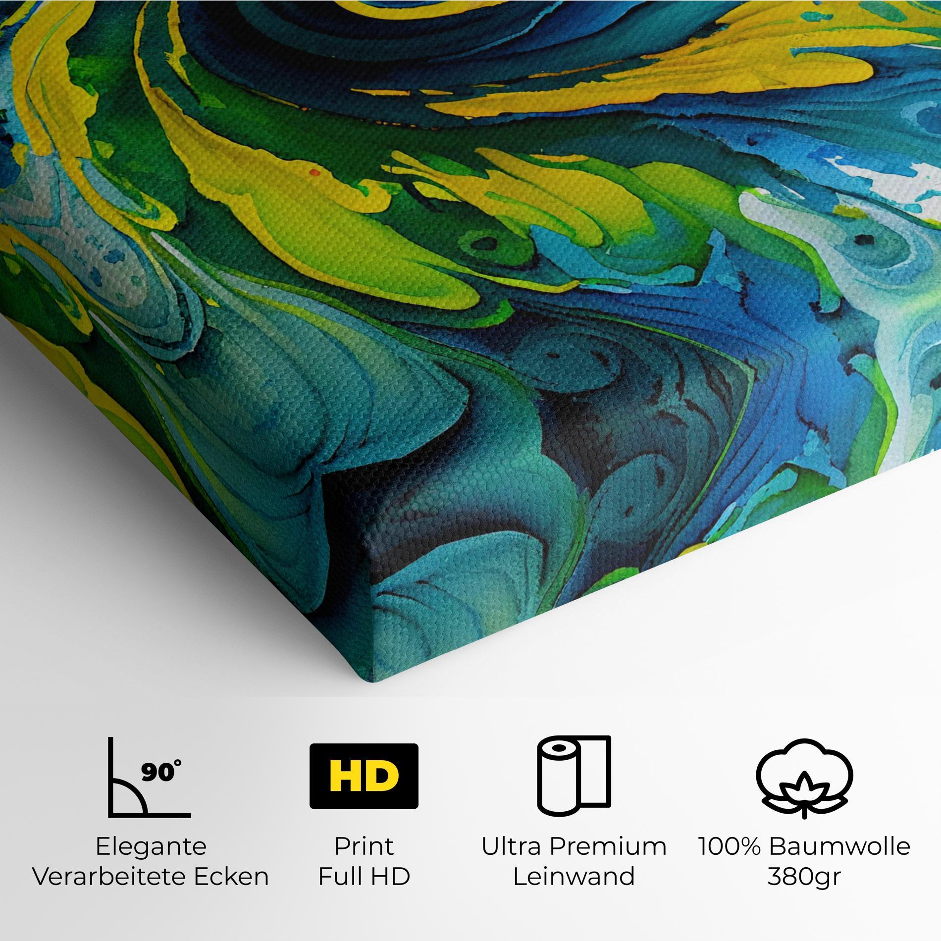 Leinwandbild Yellow Green Spiral mockup 4