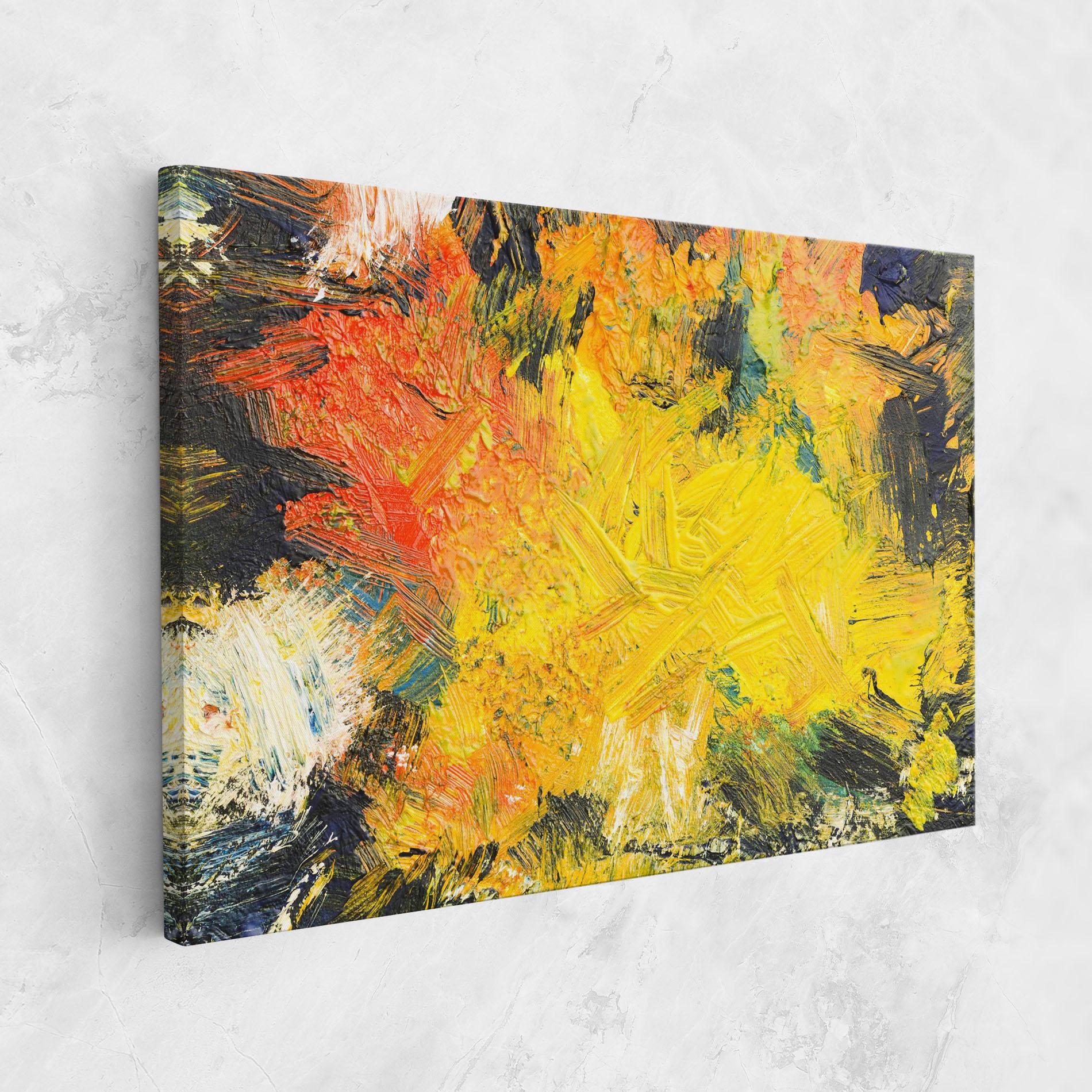 Leinwandbild Artistic Yellow Painting mockup 1