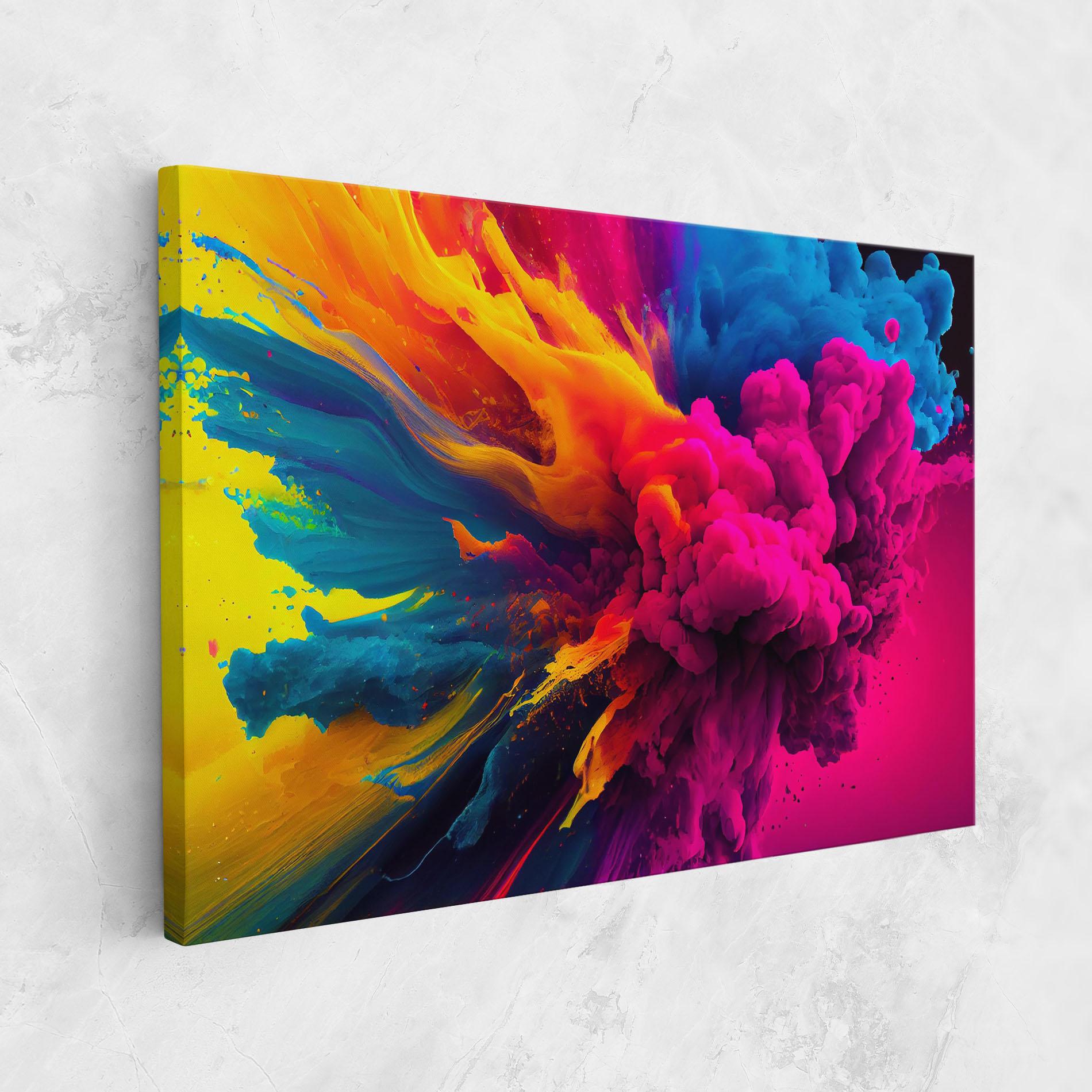 Leinwandbild Colorful Paint Explosion mockup 1