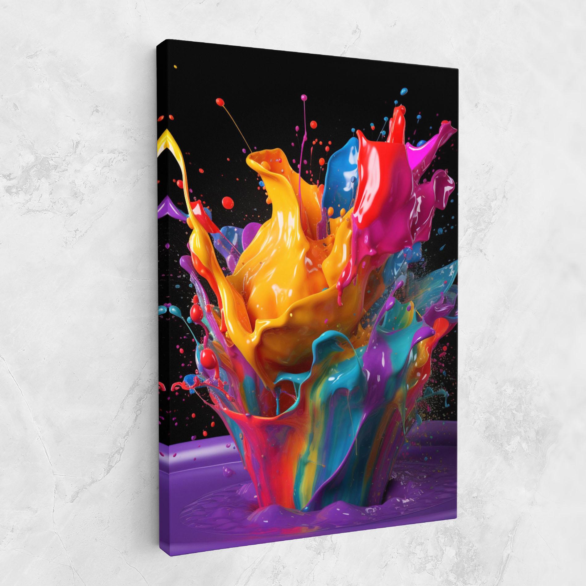 Leinwandbild Brightly Color Splashing mockup 1