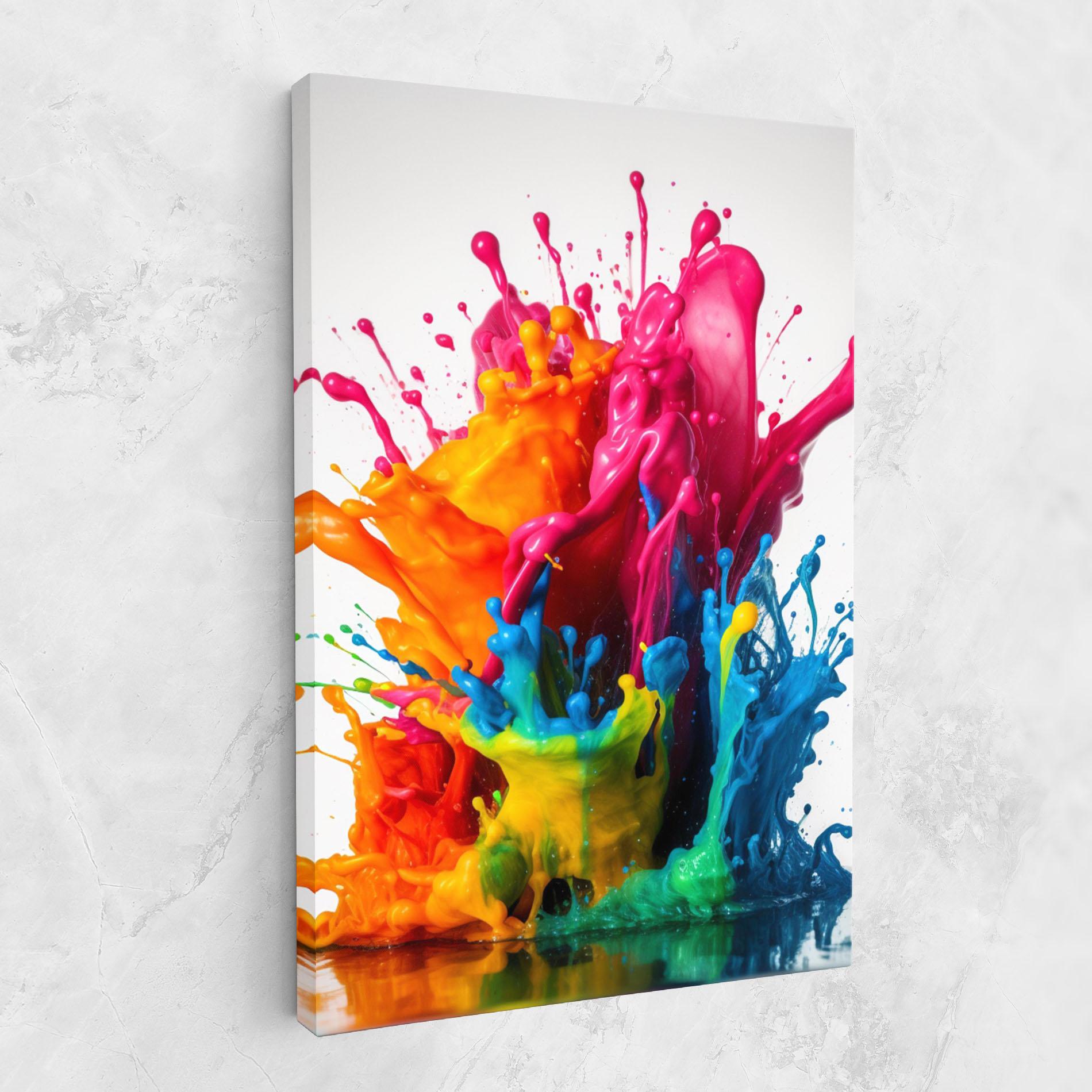 Leinwandbild Colorful Explosion Paint mockup 1