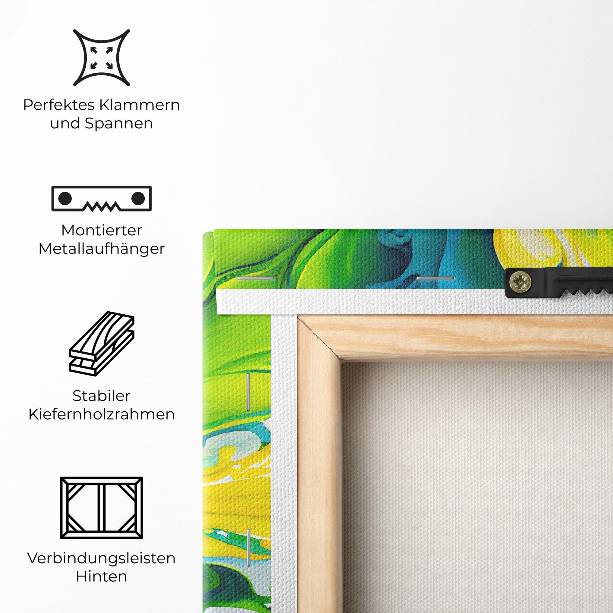 Leinwandbild Yellow Green Spiral mockup 5