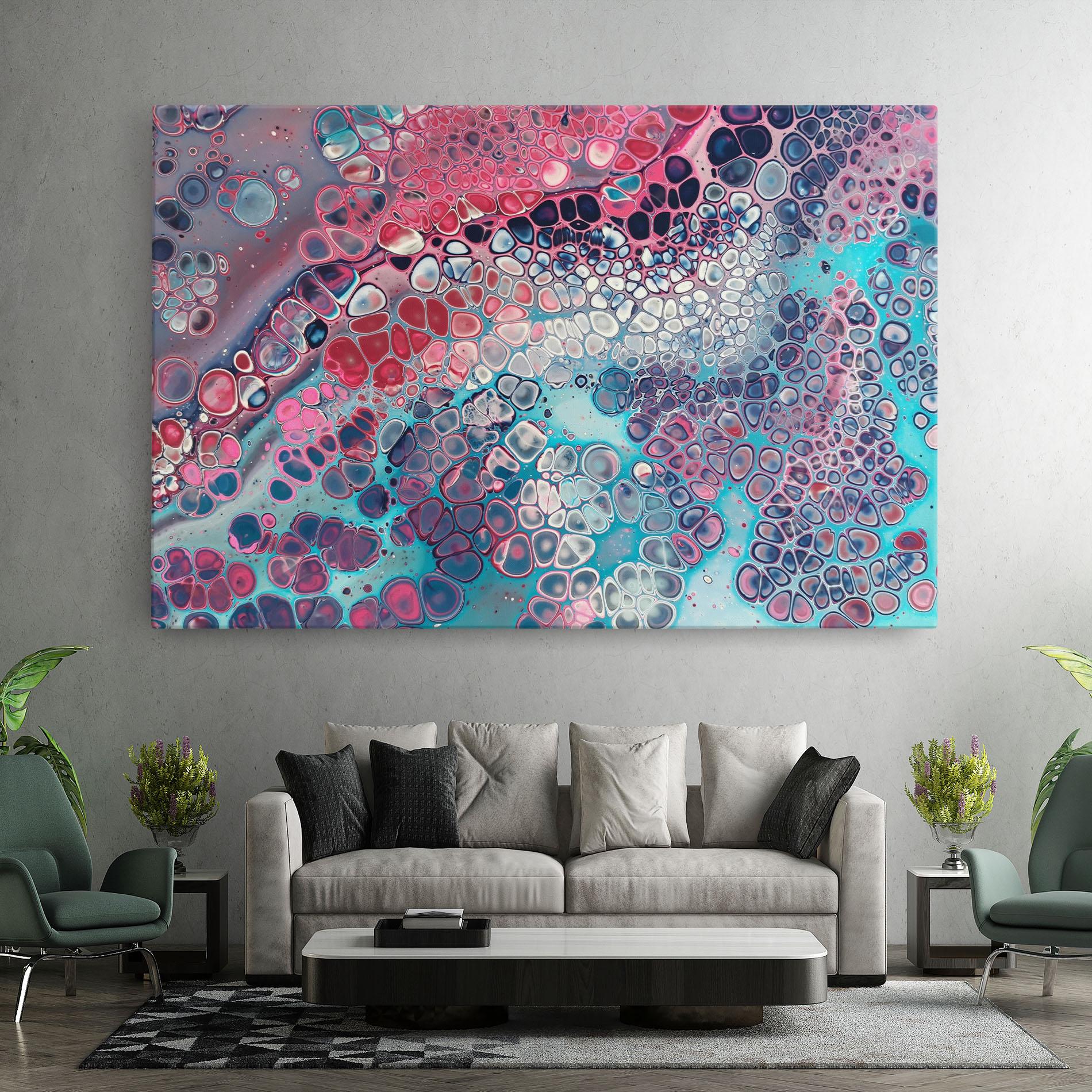 Leinwandbild Abstract Blue Objects mockup 7