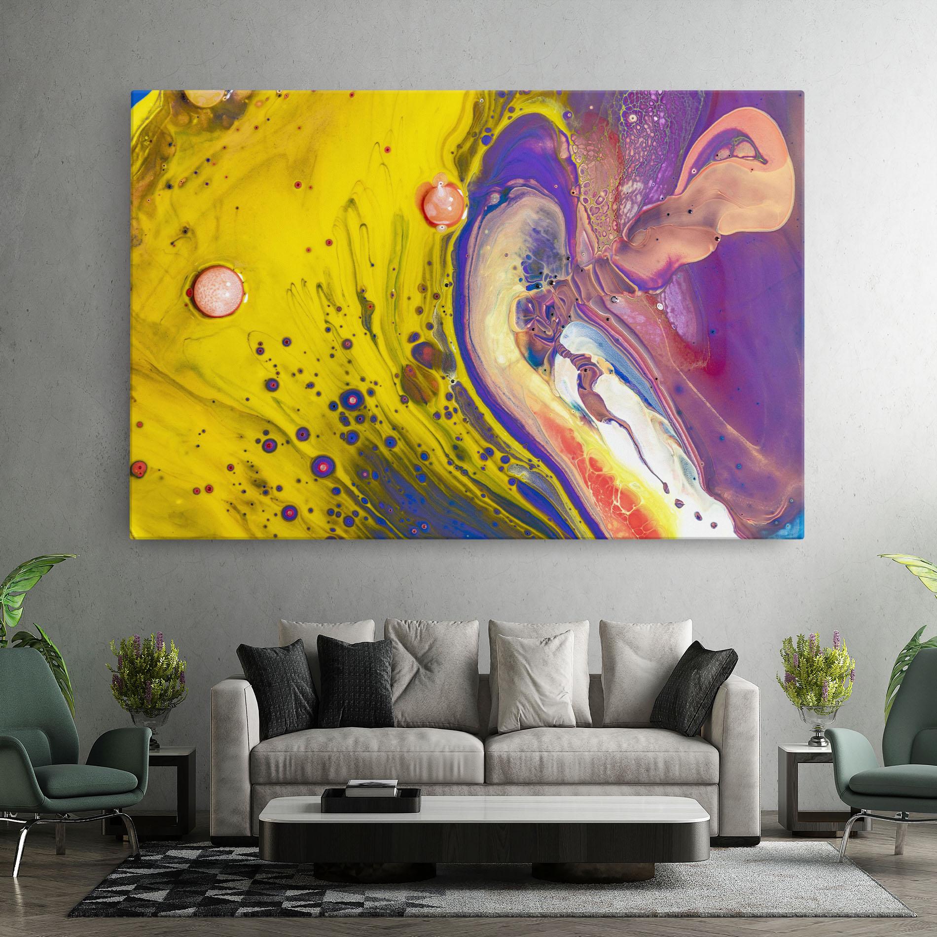 Leinwandbild Colorful Liquid Marble mockup 7