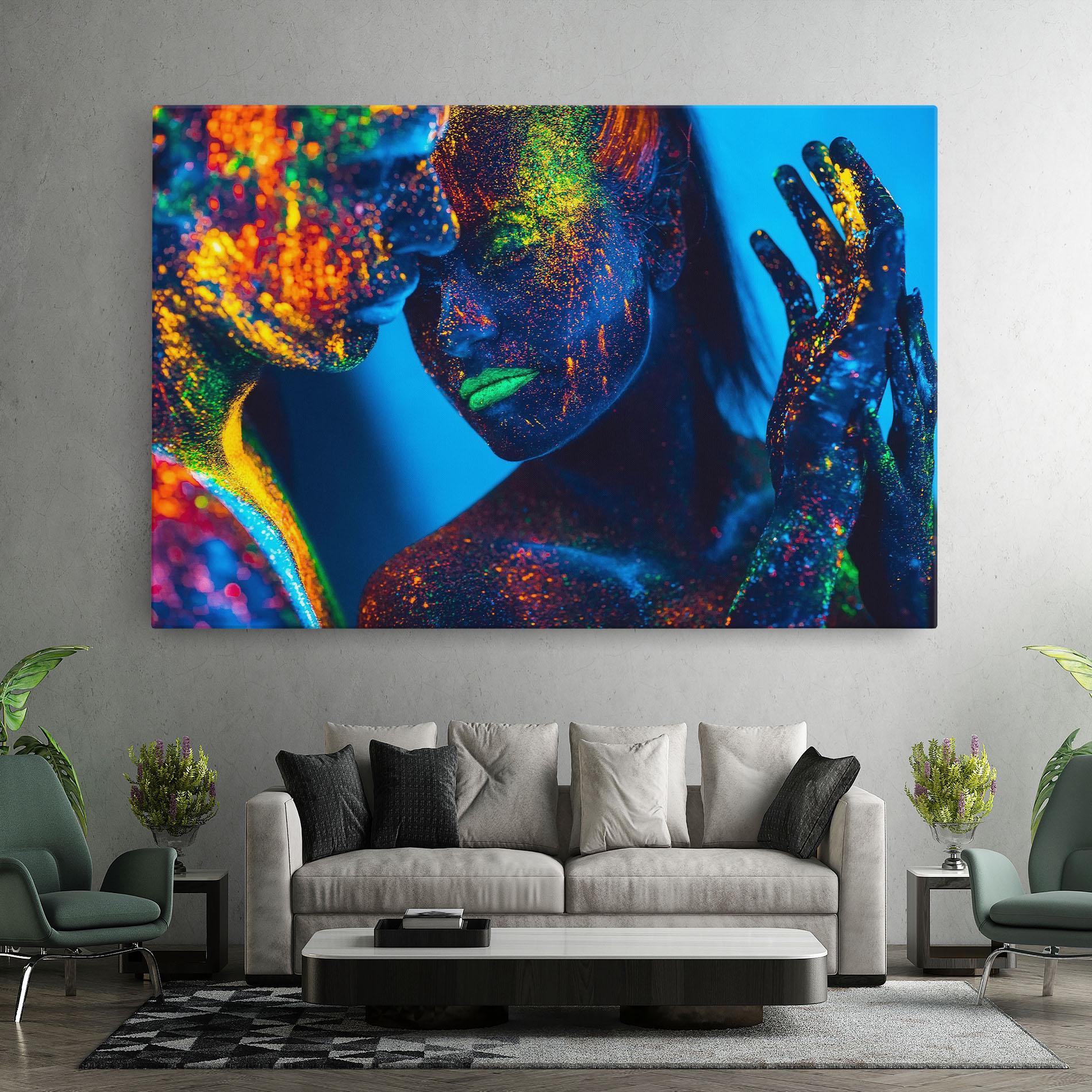Leinwandbild Fluorescent Couple mockup 7
