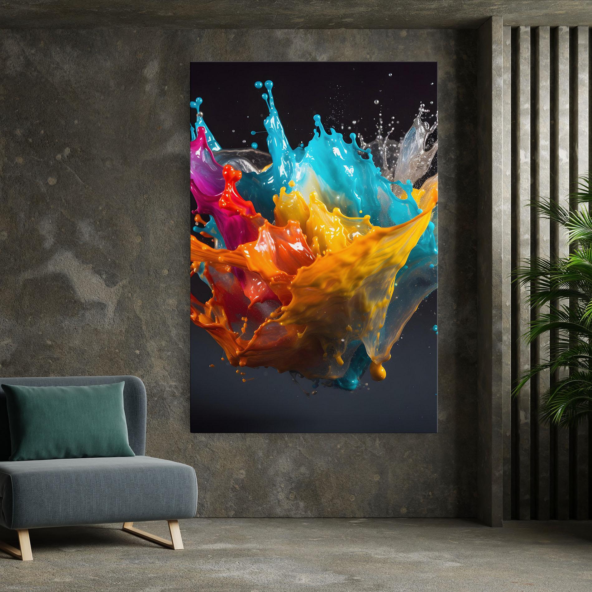 Leinwandbild Colorful Splash Floating mockup 7