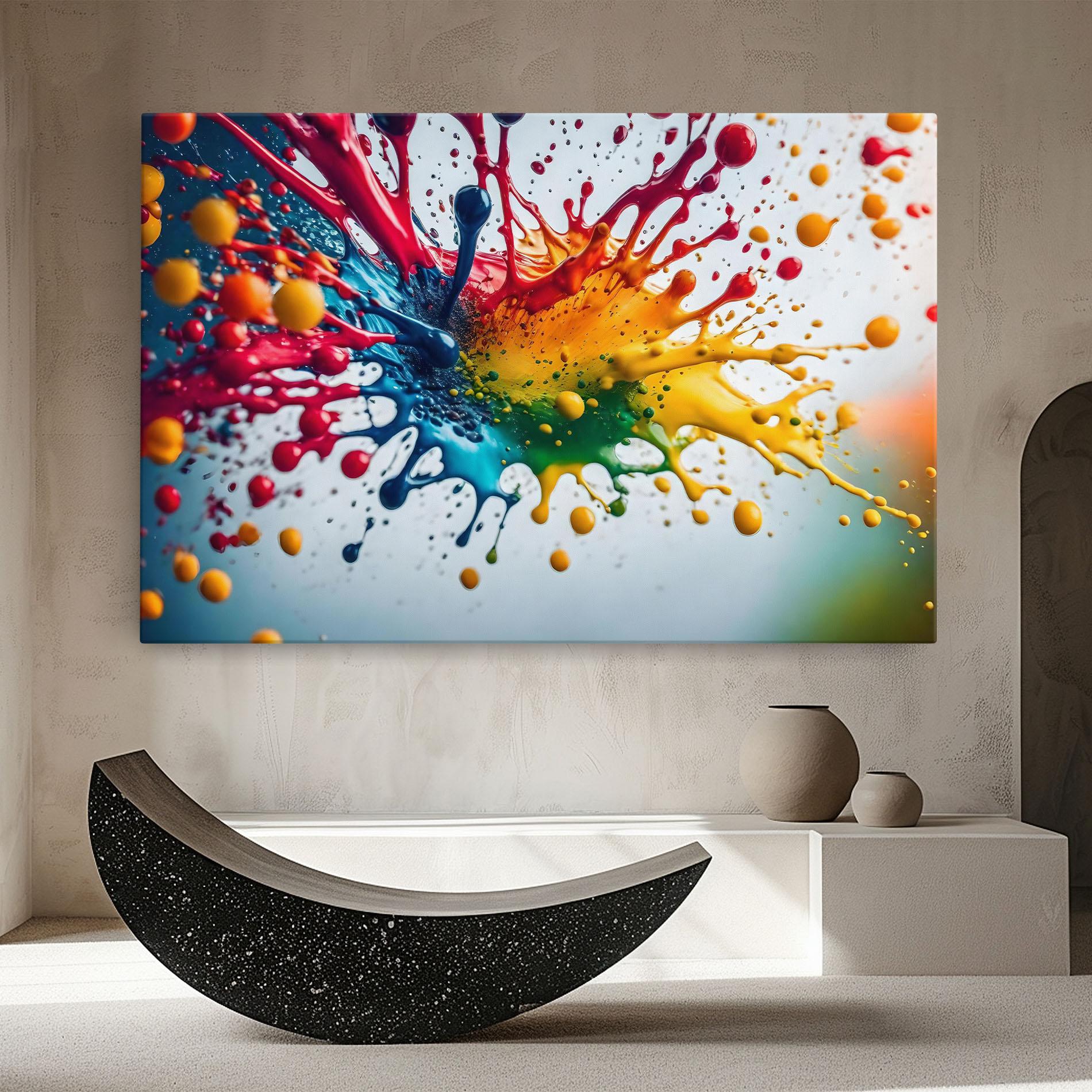Leinwandbild Colorful Splash Rainbow mockup 8