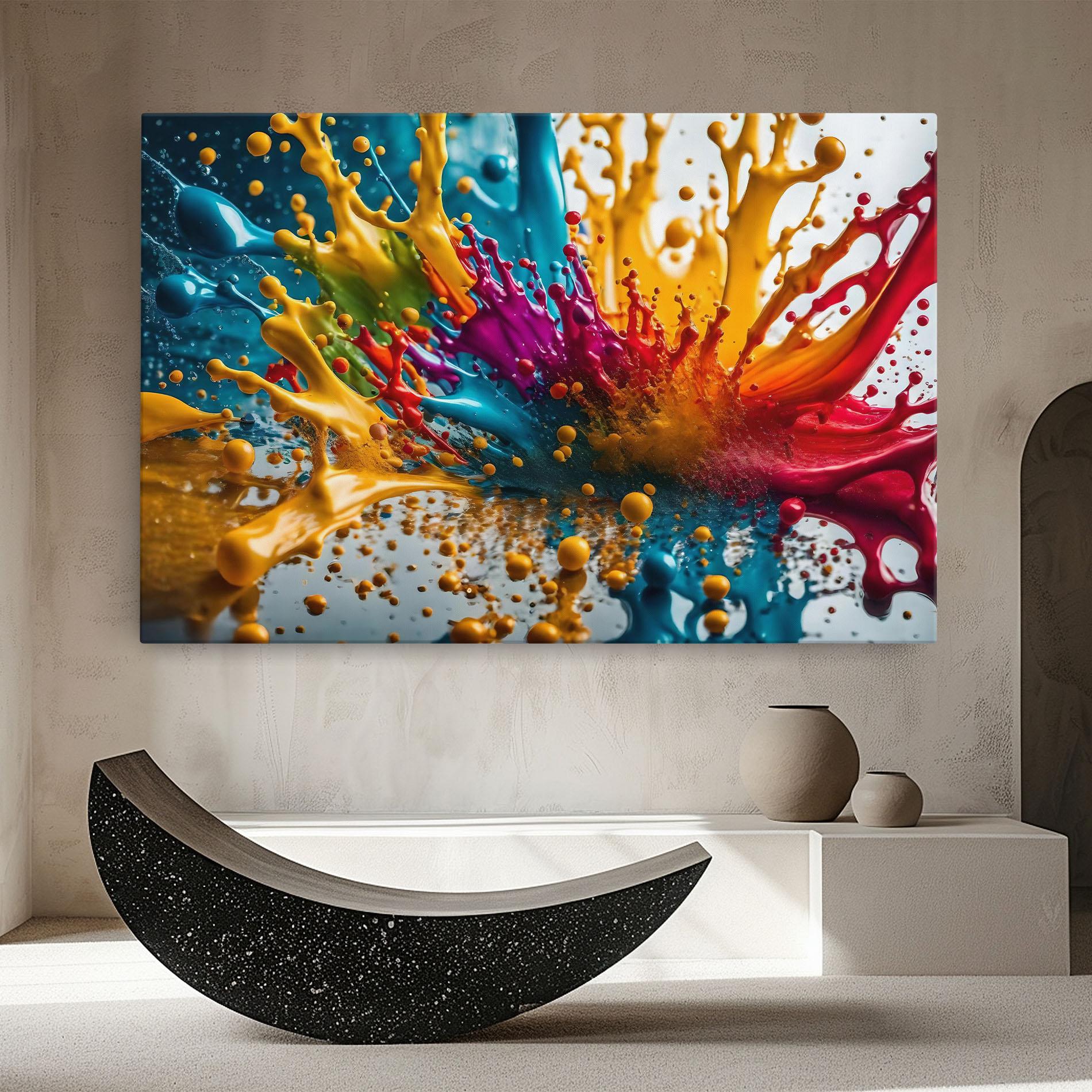 Leinwandbild Colorful Water Splash mockup 8