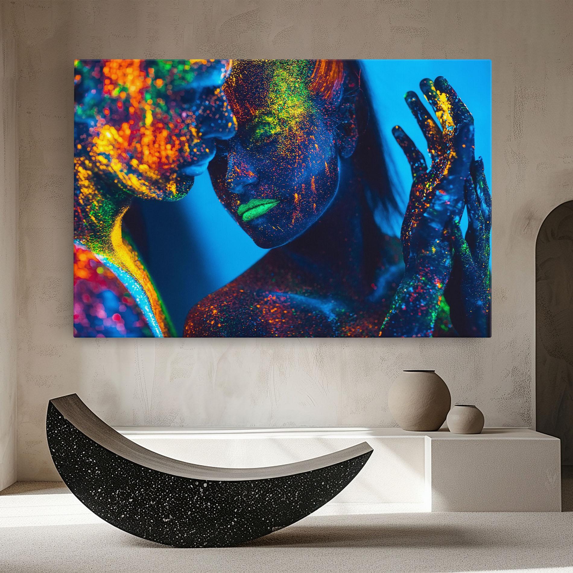 Leinwandbild Fluorescent Couple mockup 8