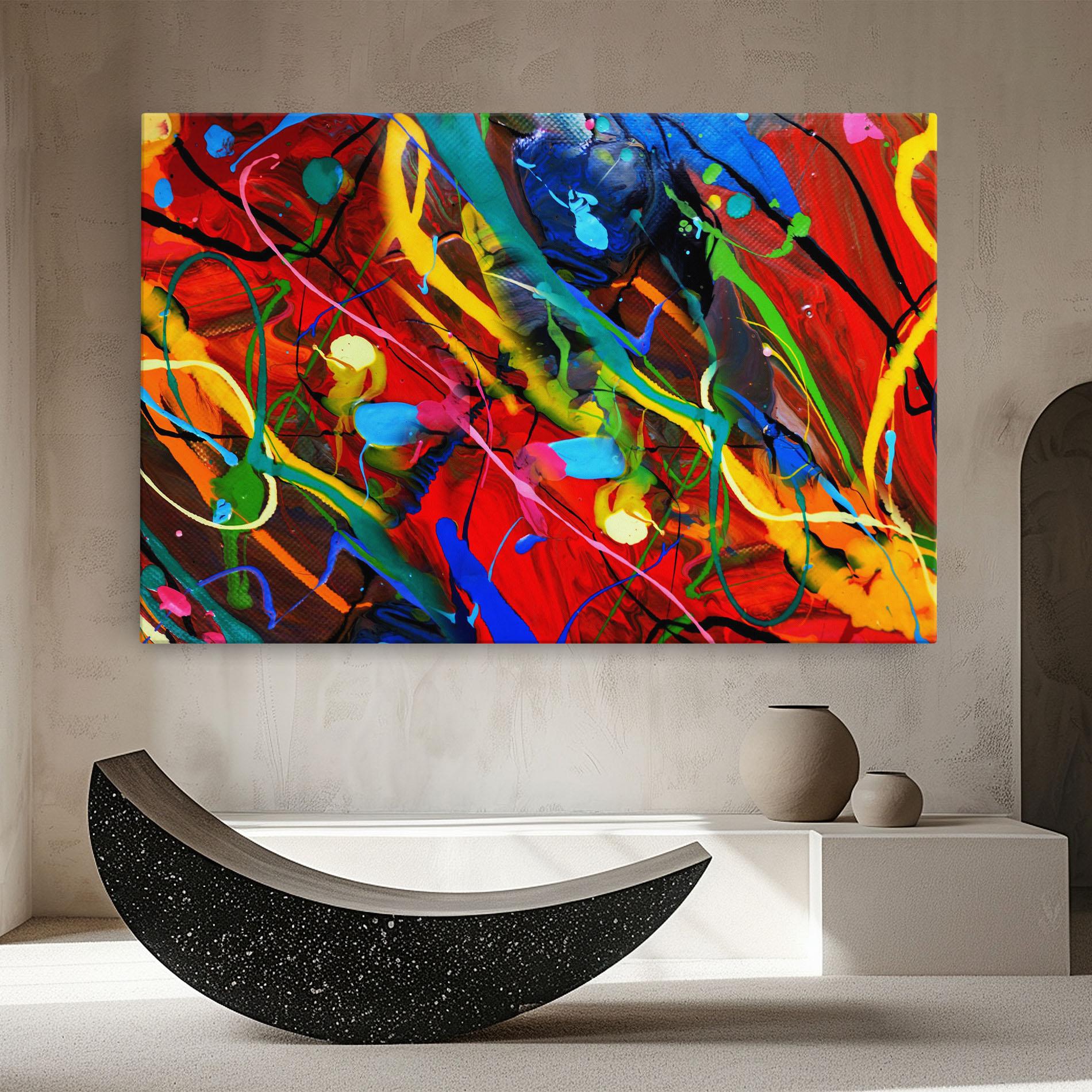 Leinwandbild Hand Draw Red Painting mockup 8