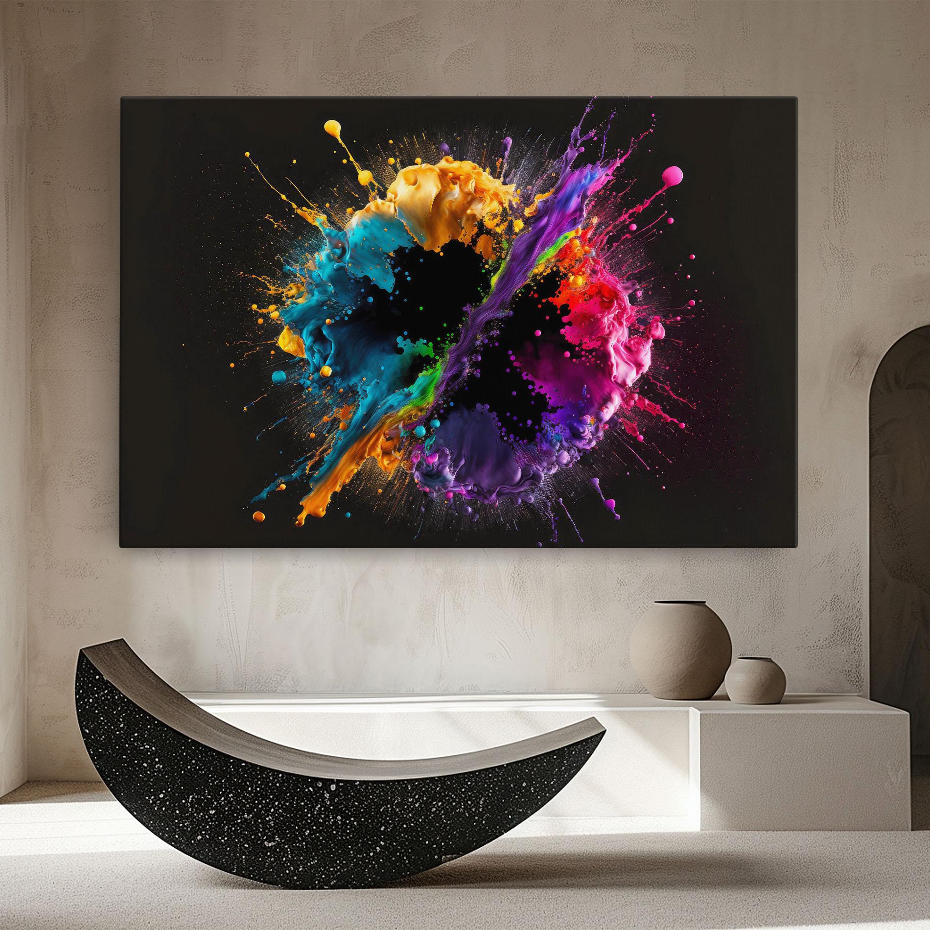 Leinwandbild Oily Splash Explosion mockup 8