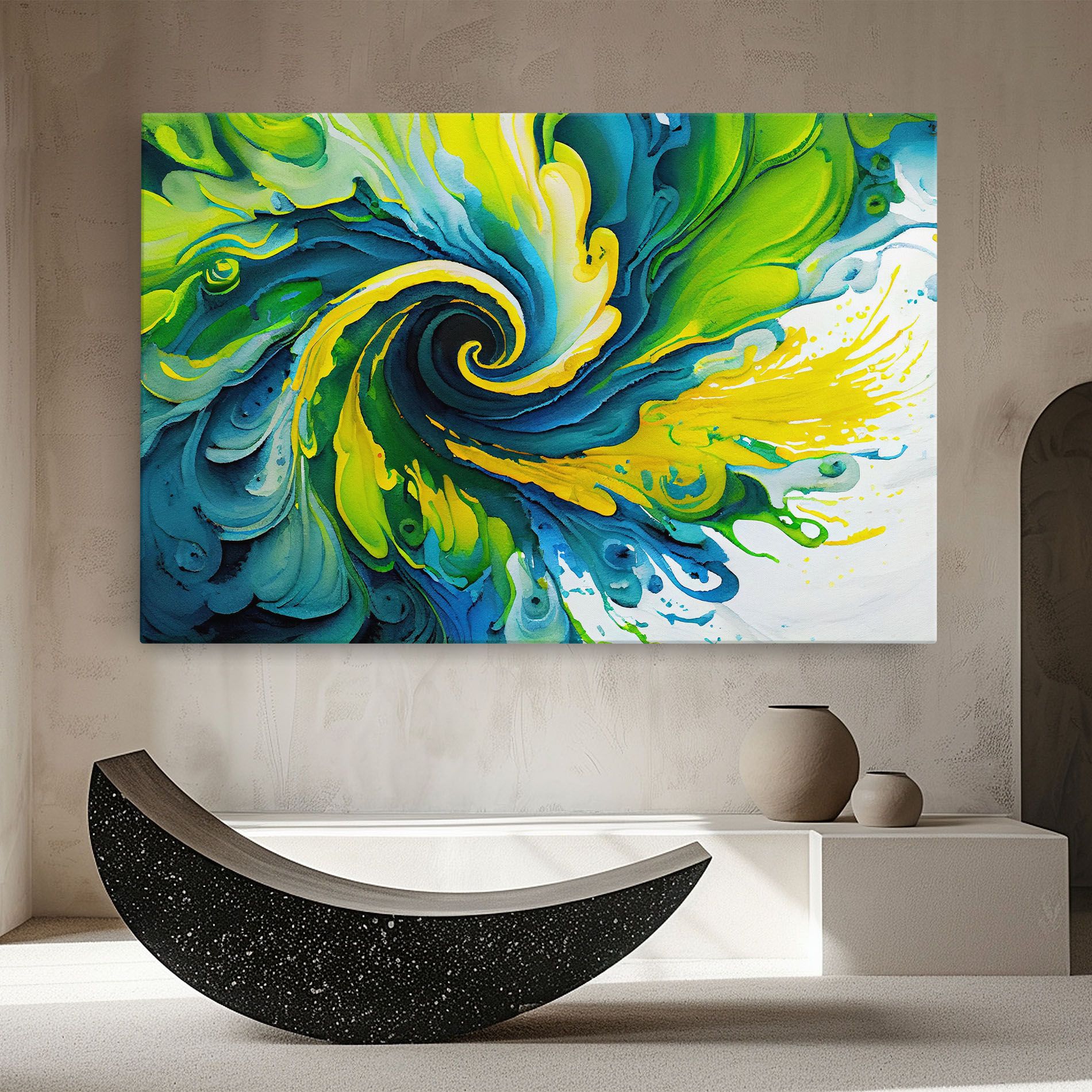 Yellow Green Spiral mockup 8