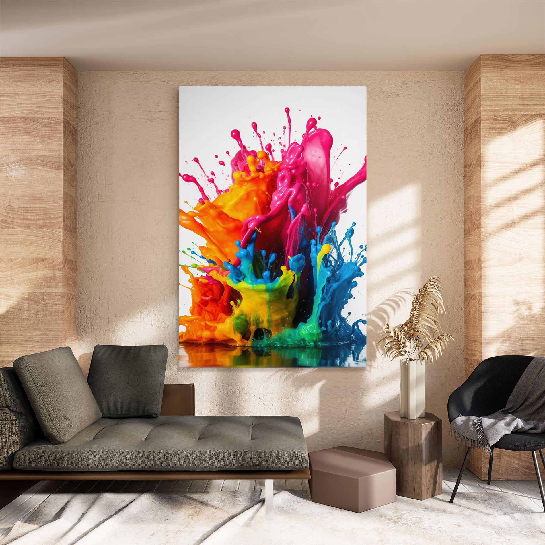 Leinwandbild Colorful Explosion Paint mockup 8