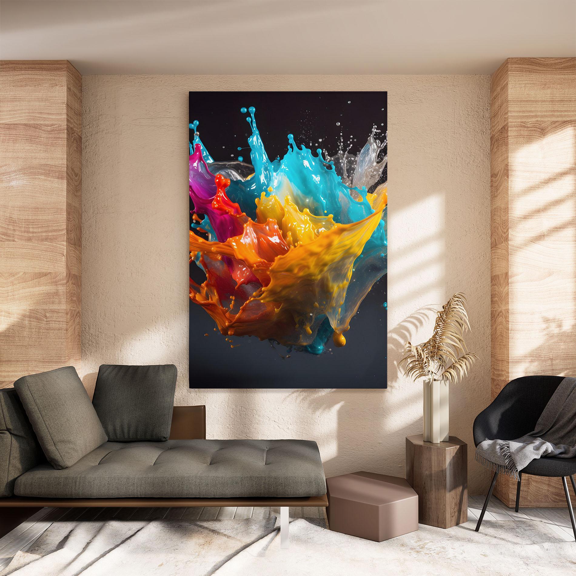 Leinwandbild Colorful Splash Floating mockup 8