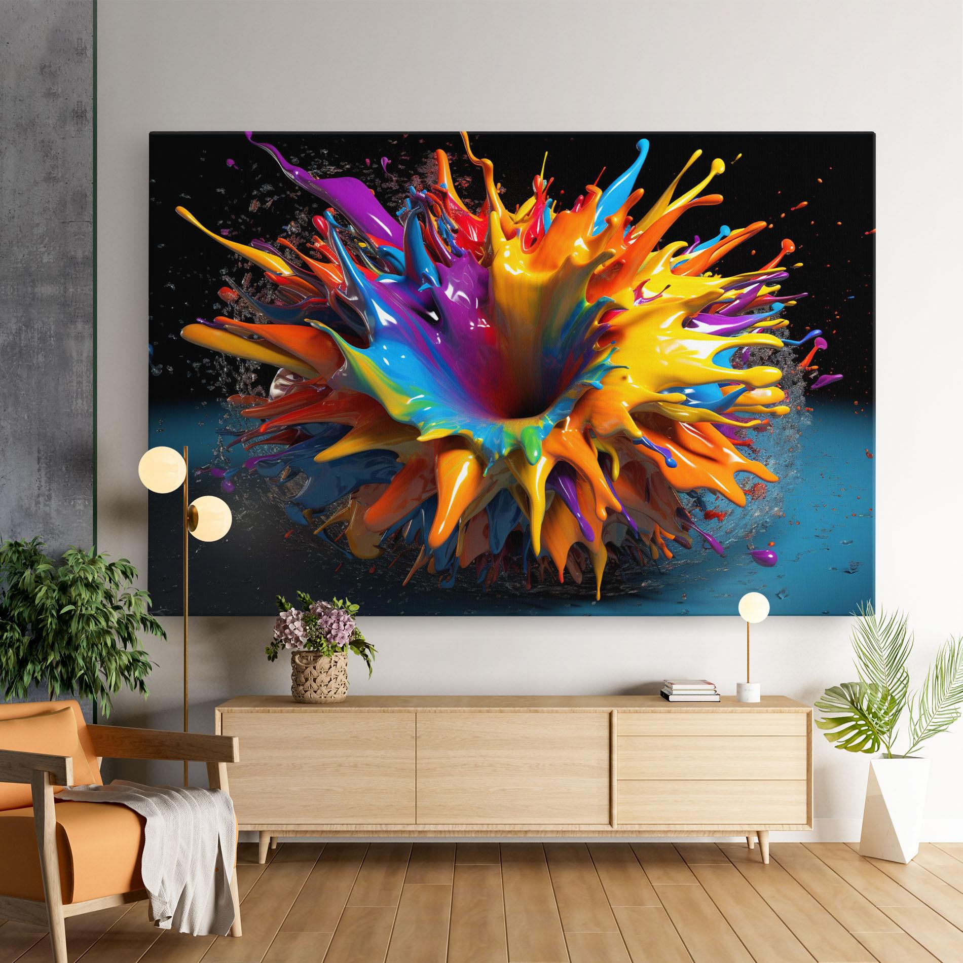 Leinwandbild 3d Color Splash mockup 9