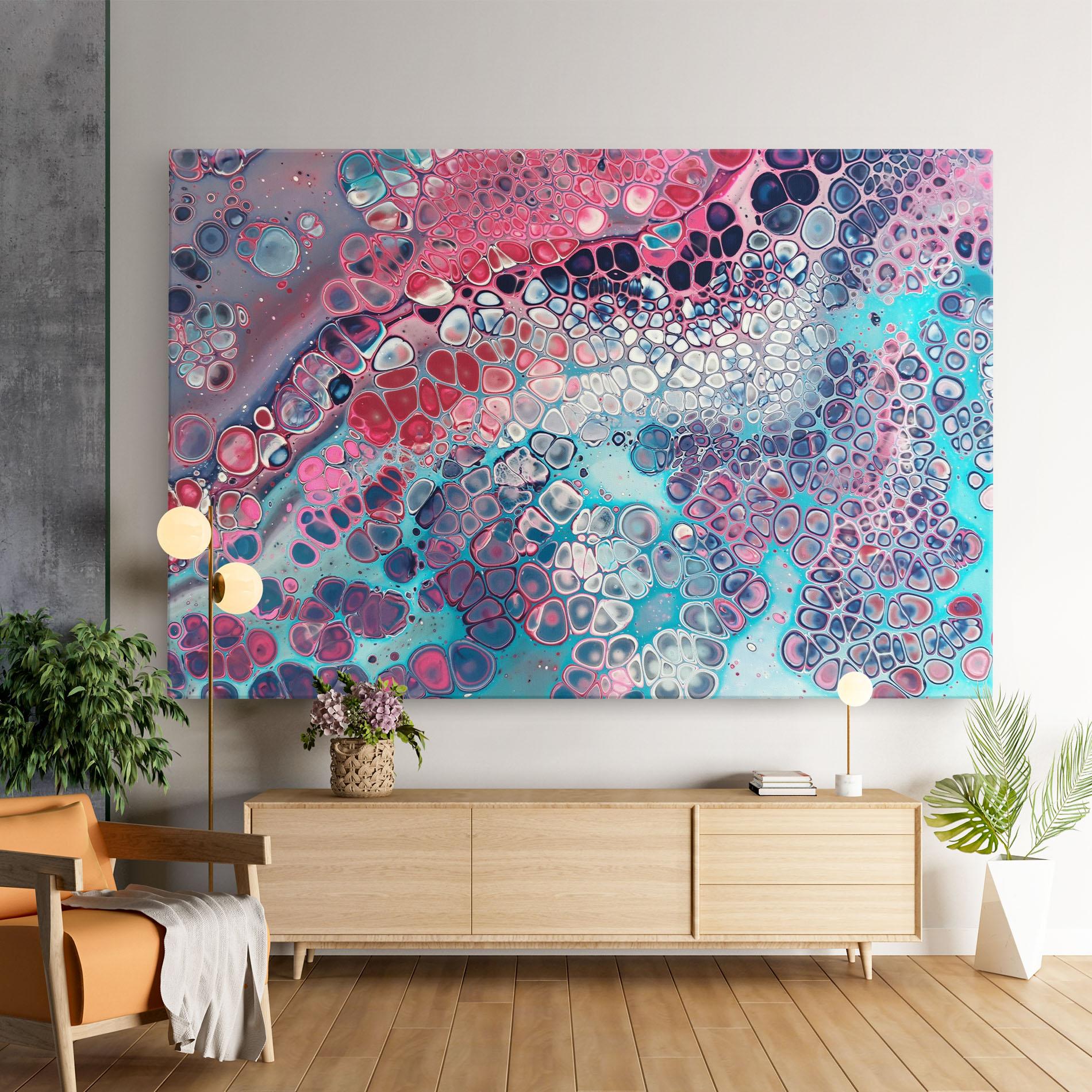 Leinwandbild Abstract Blue Objects mockup 9