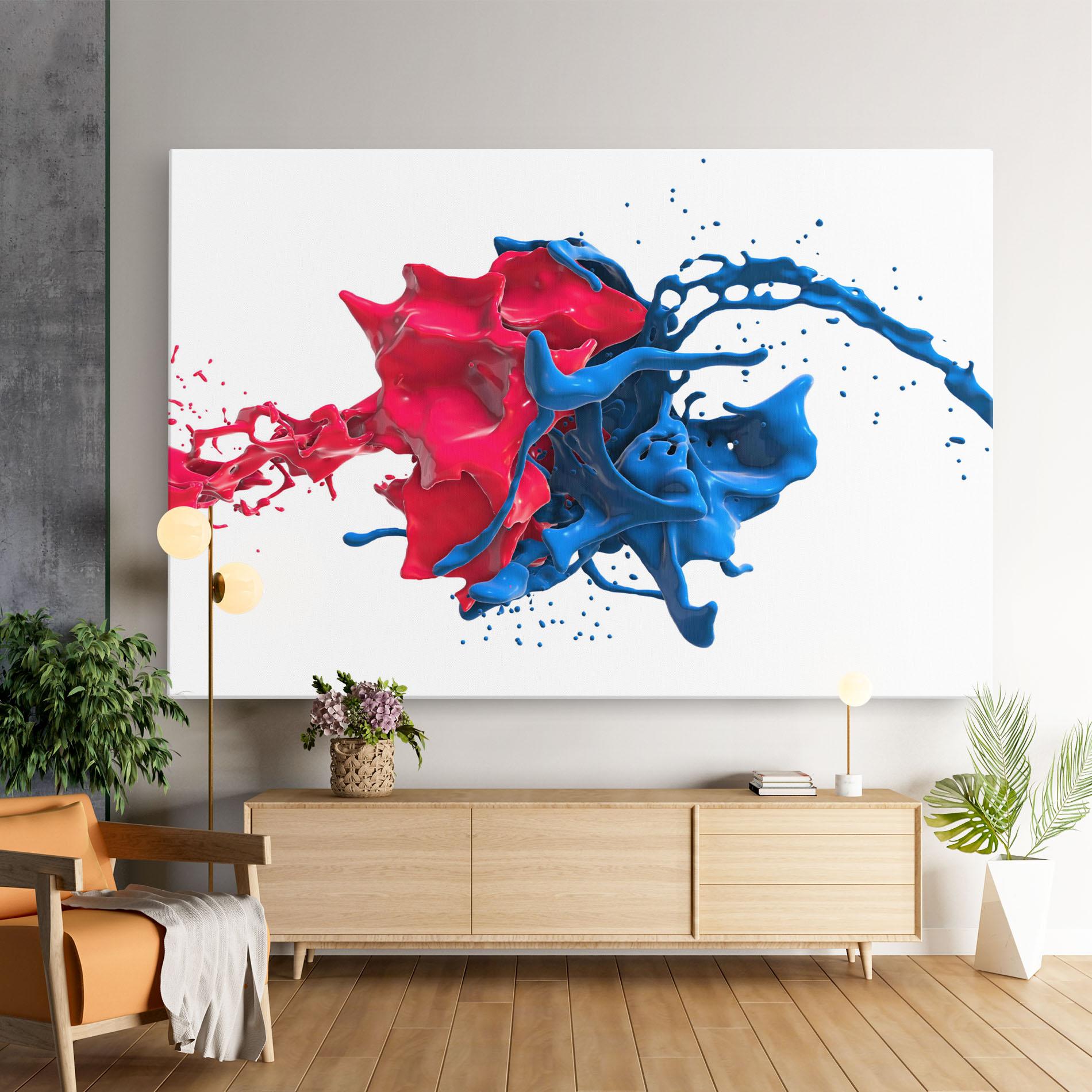 Leinwandbild Pink And Blue Splash mockup 9