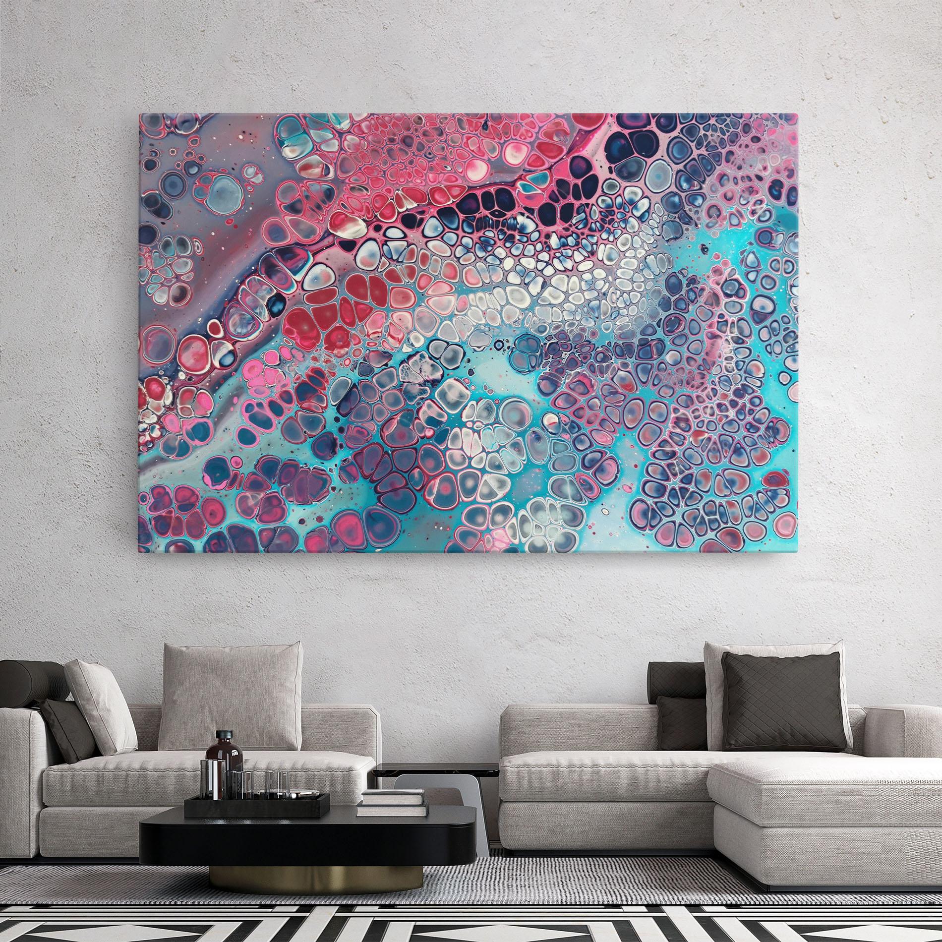 Leinwandbild Abstract Blue Objects mockup 2