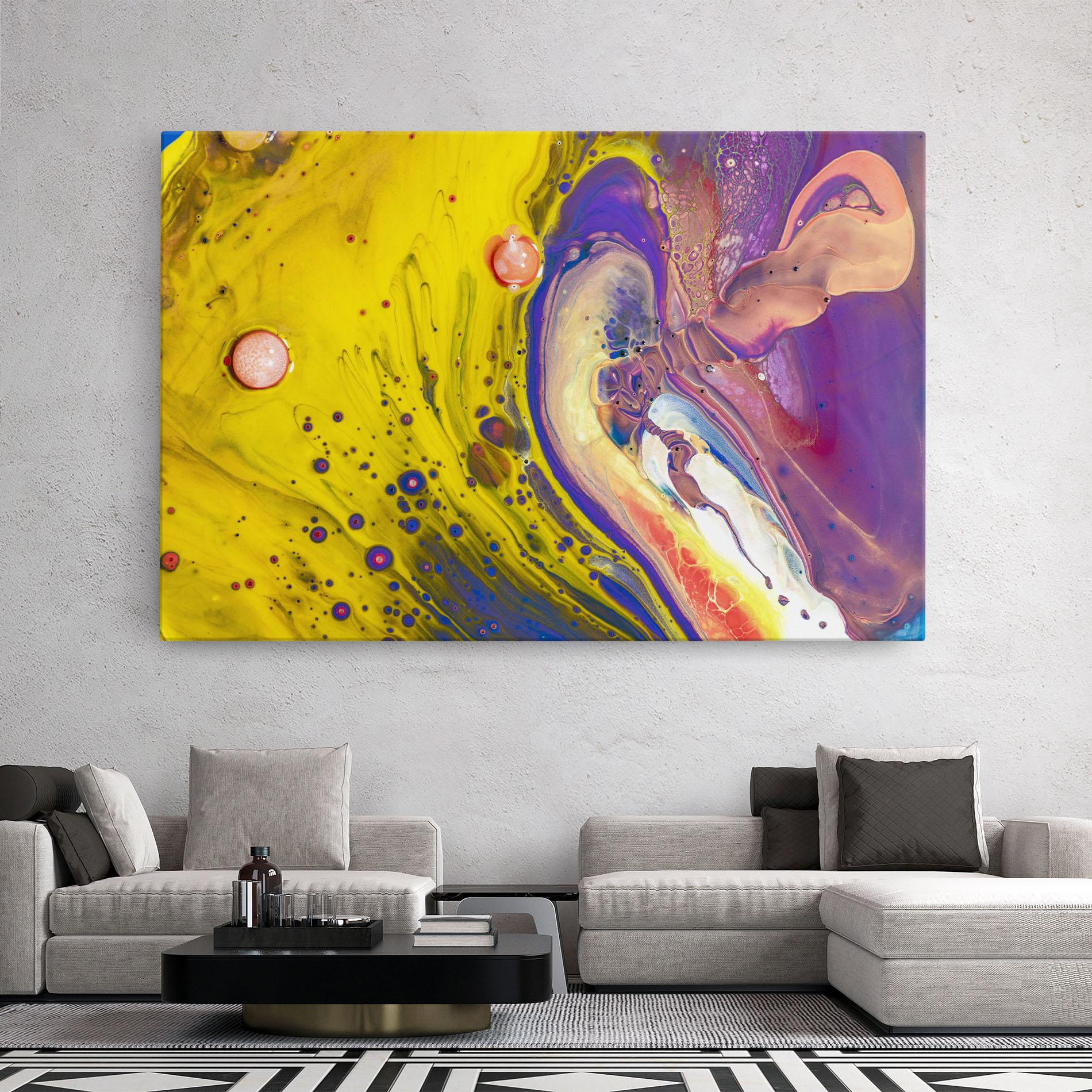 Leinwandbild Colorful Liquid Marble mockup 2