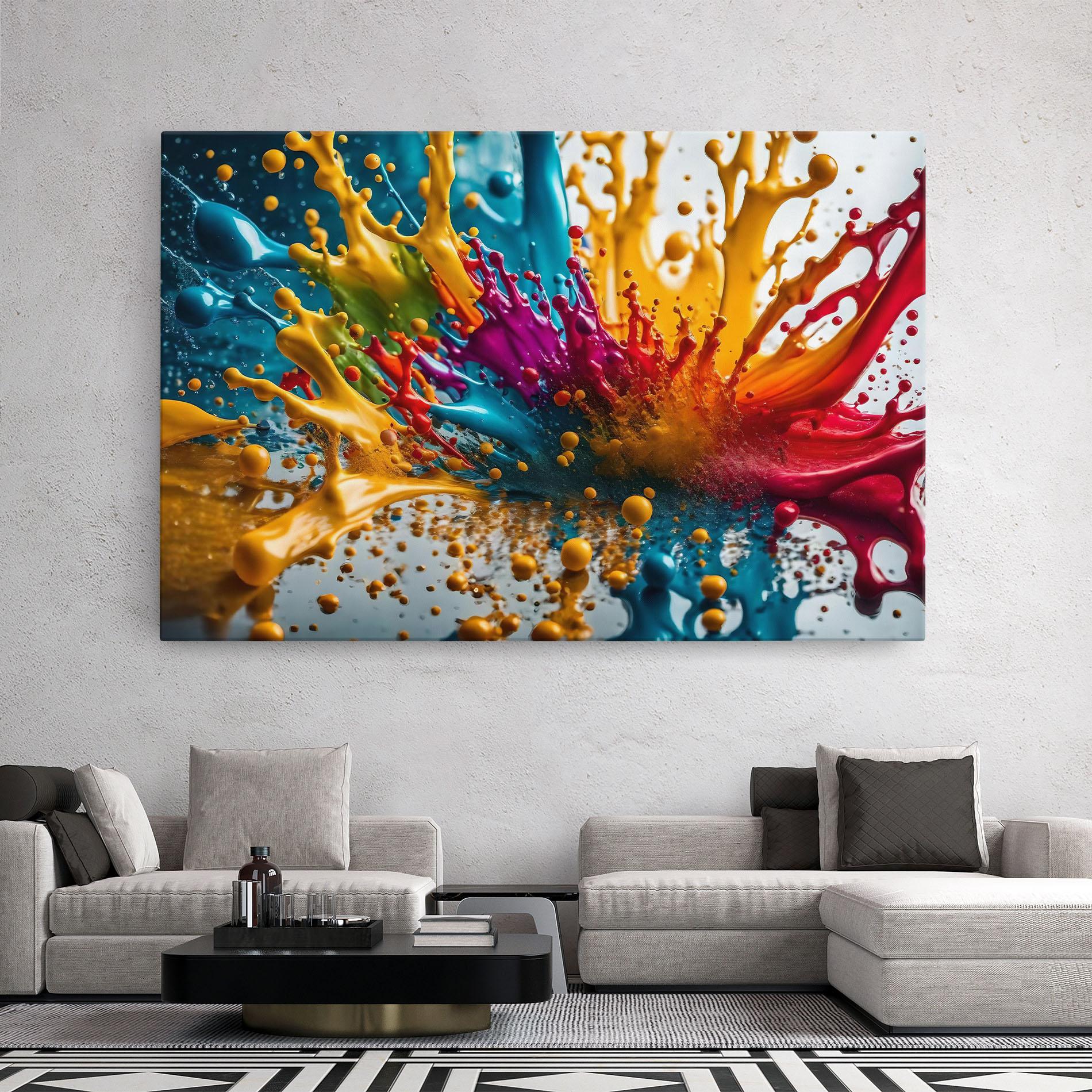 Leinwandbild Colorful Water Splash mockup 2