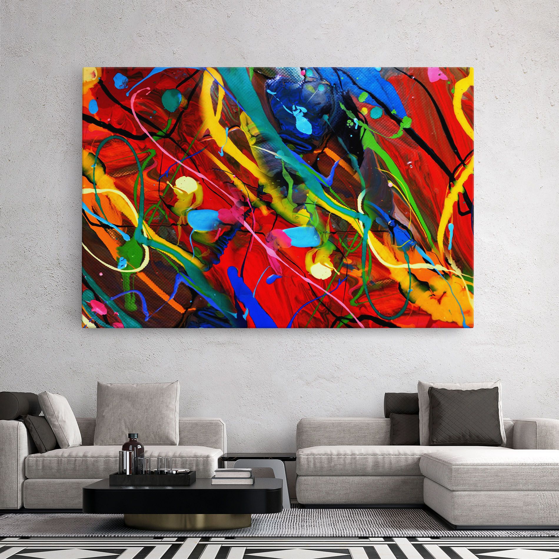 Hand Draw Red Painting mockup 2