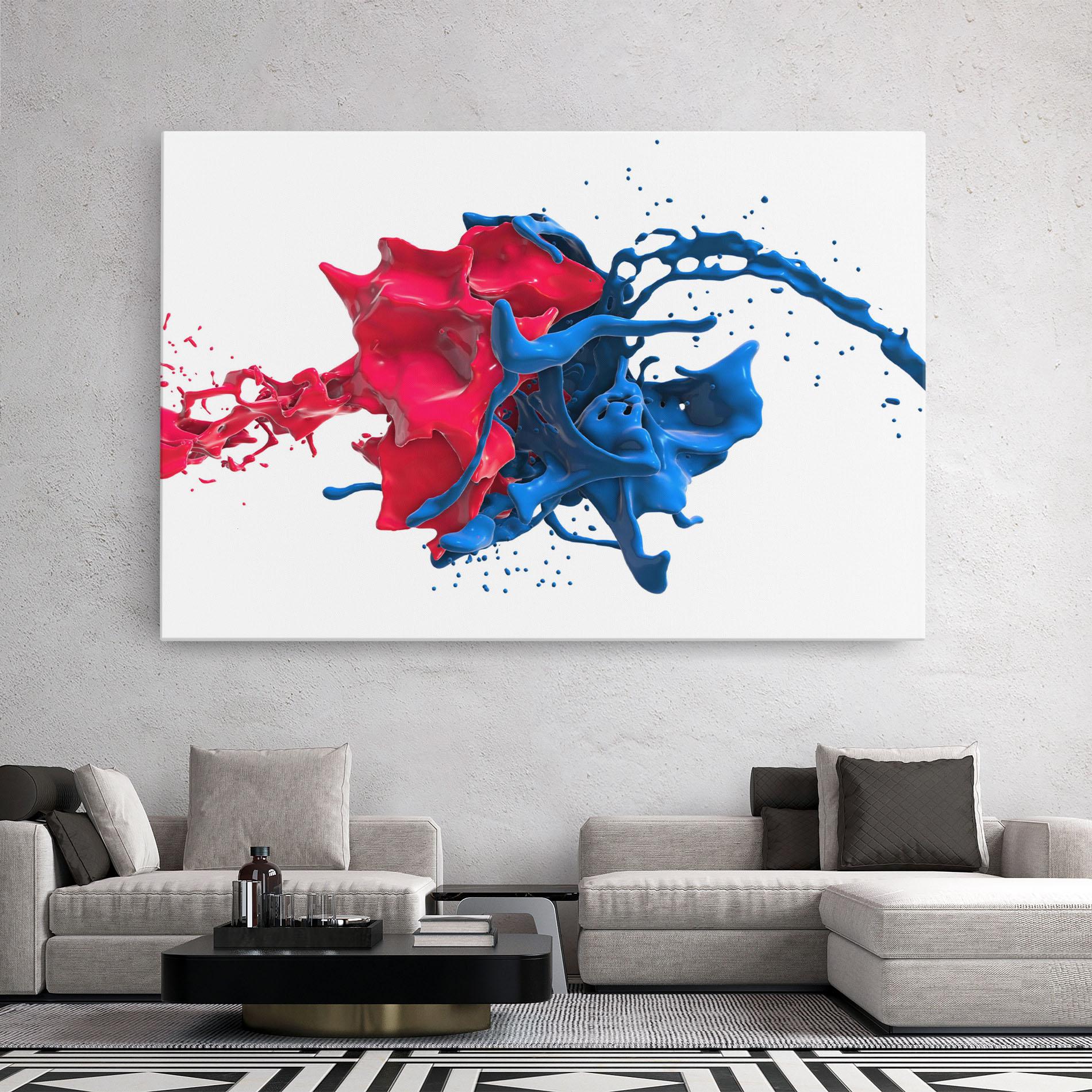 Leinwandbild Pink And Blue Splash mockup 2