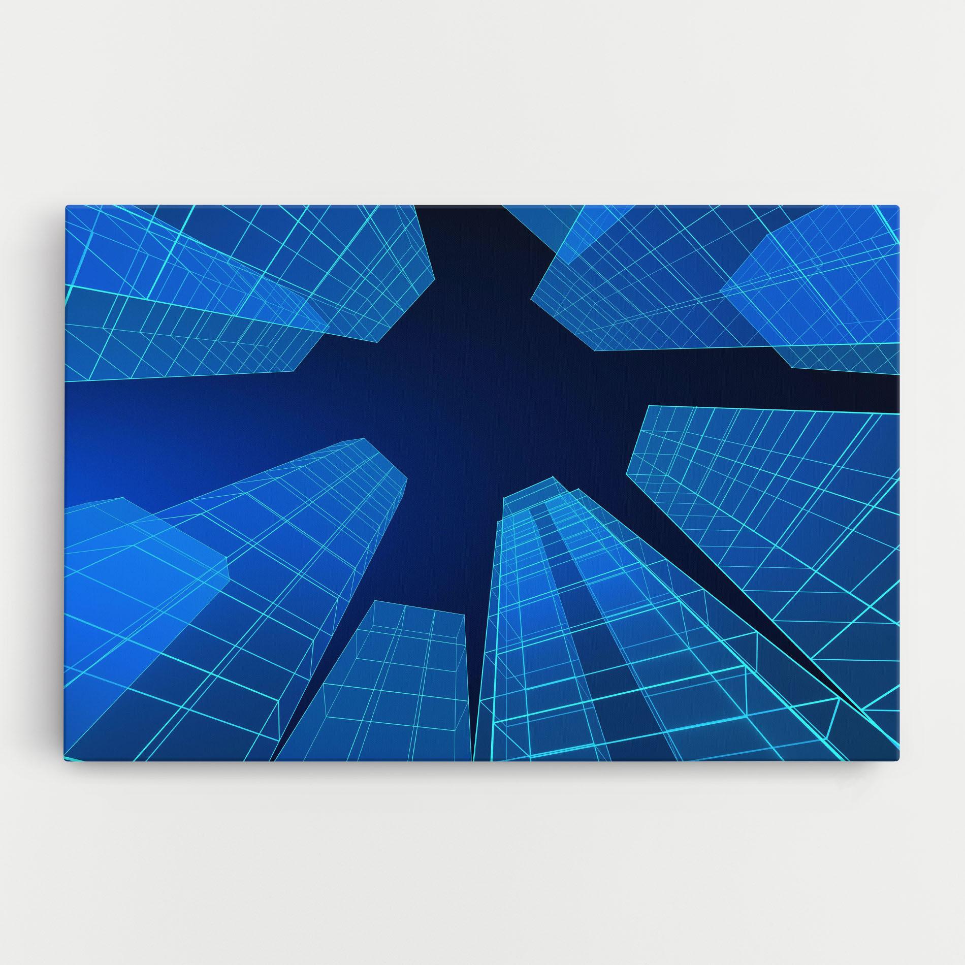 Leinwandbild Blue Buildings mockup 0