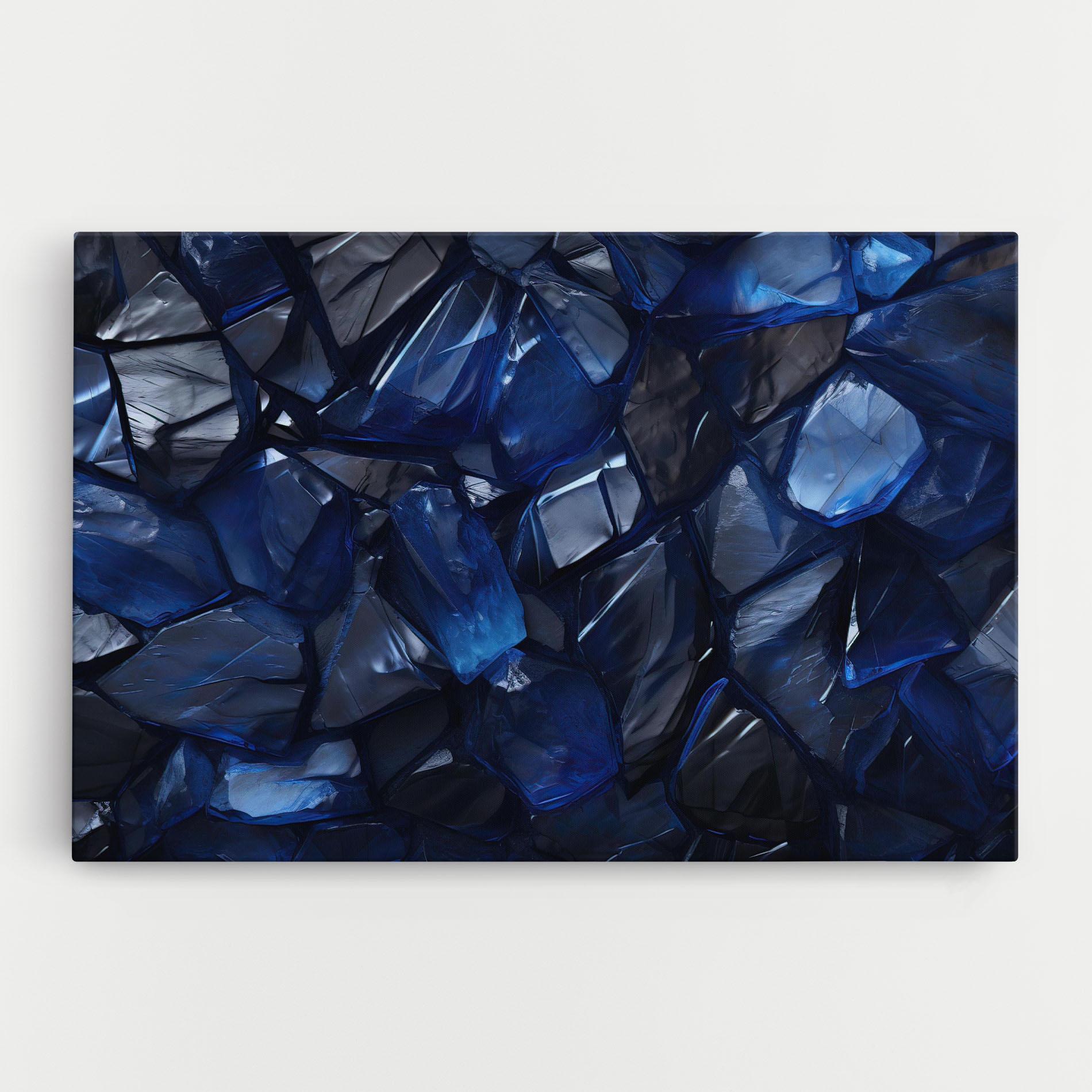 Leinwandbild Blue Crystal Shape mockup 0