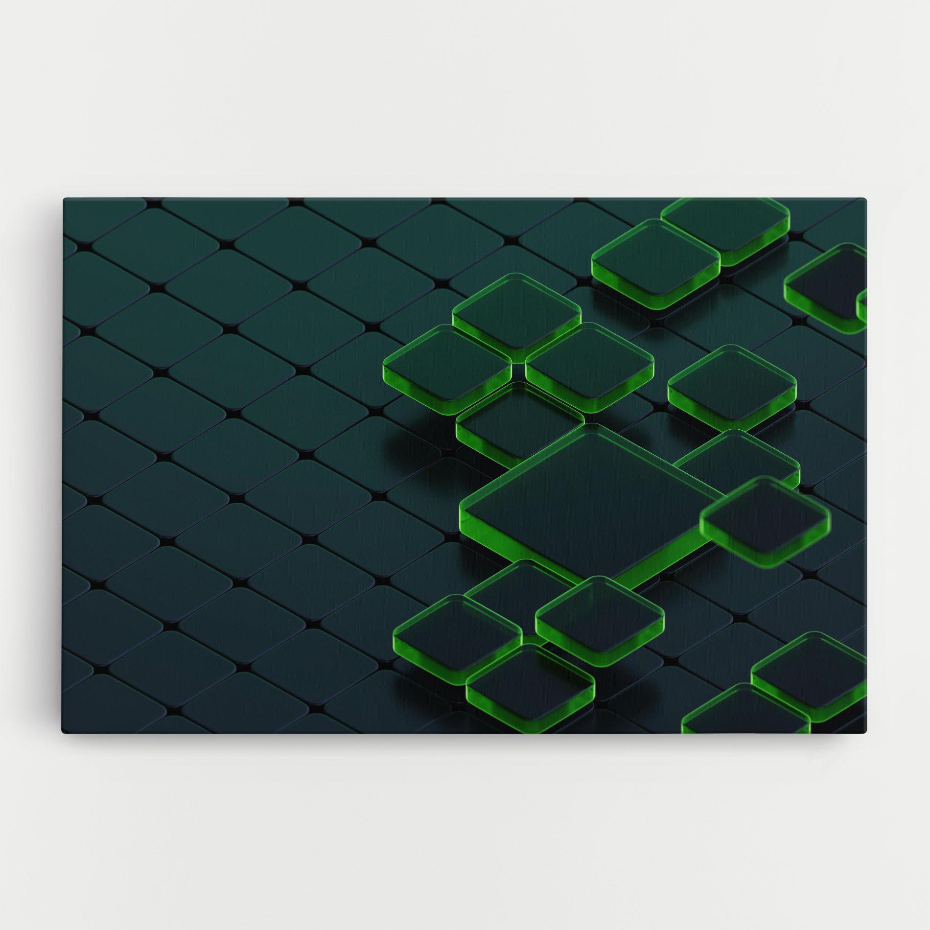 Leinwandbild Green Square Floating mockup 0