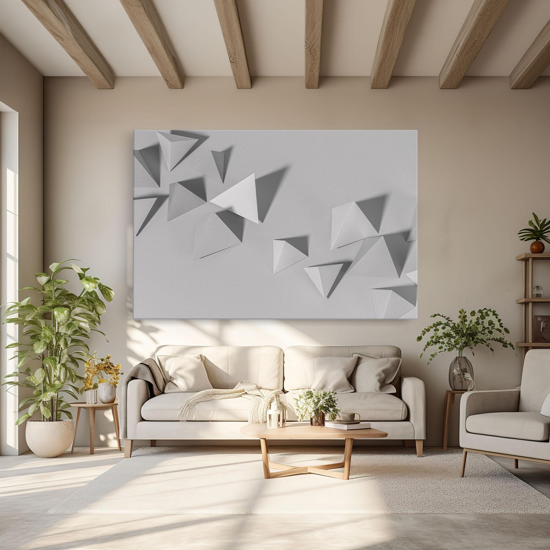 Leinwandbild 3d White Triangle mockup 6