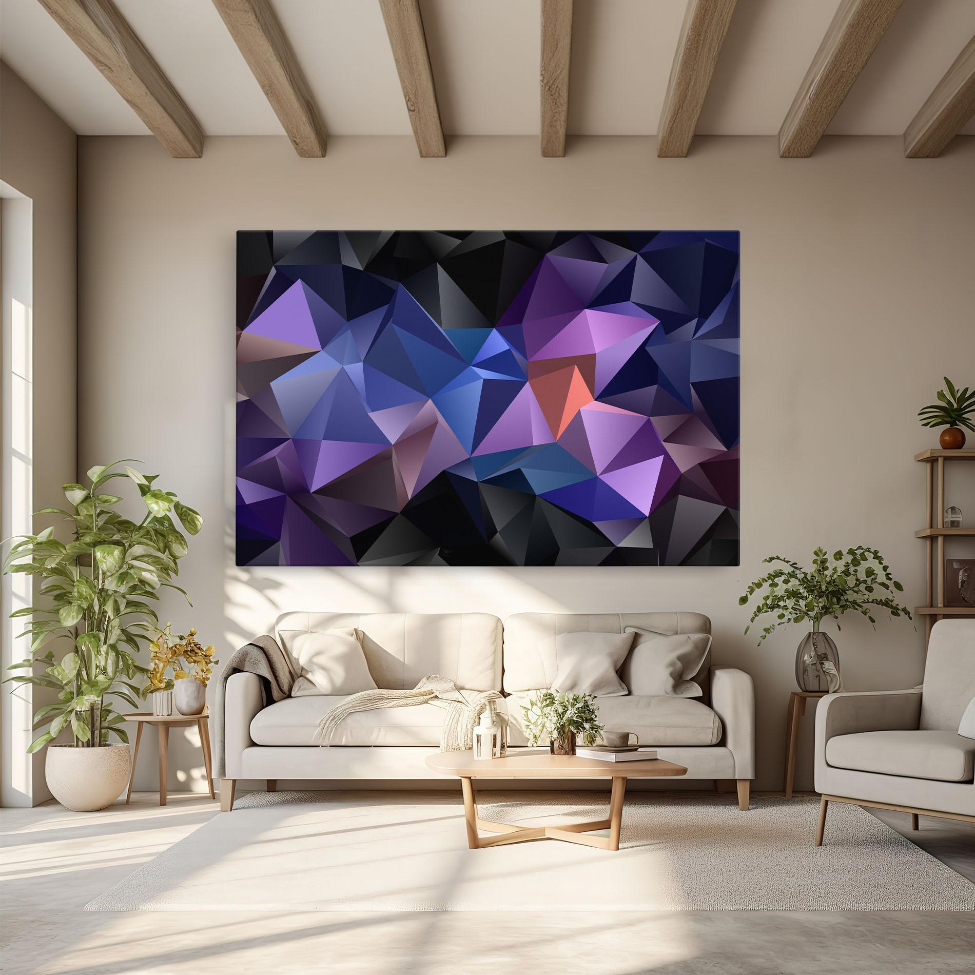 Leinwandbild Black Purple Triangle mockup 6
