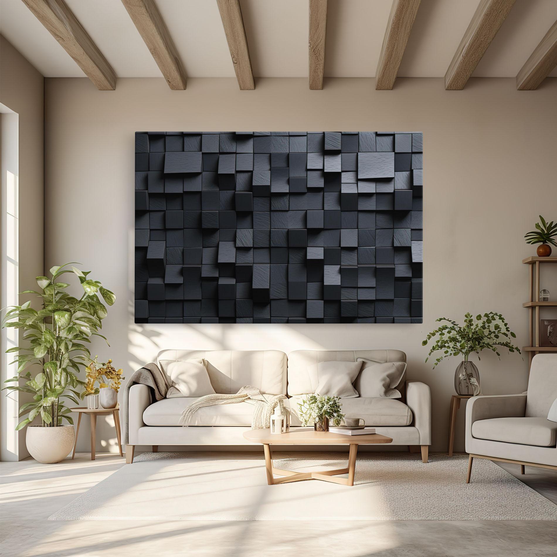 Leinwandbild Black Square Pattern mockup 6