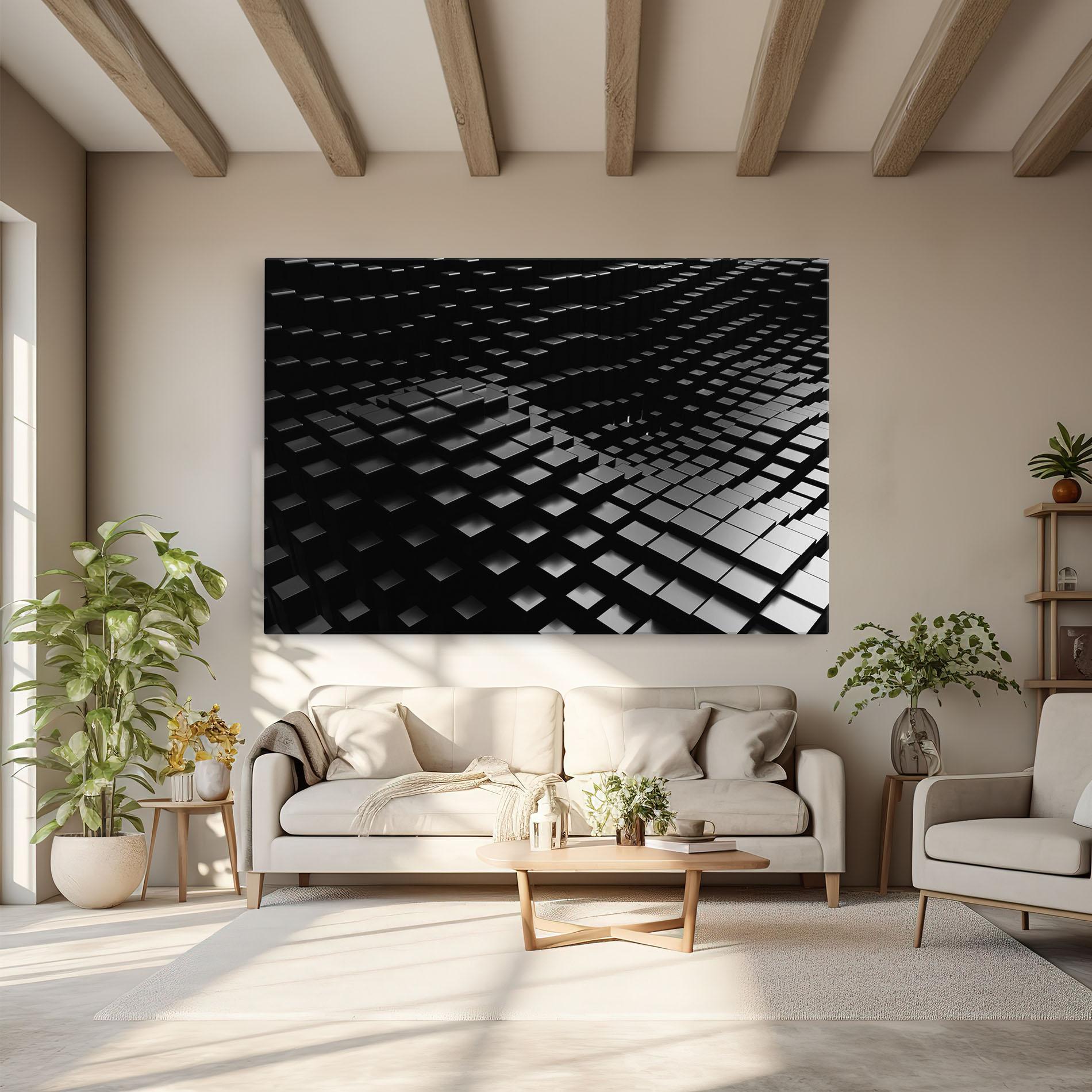 Leinwandbild Black Square Wave mockup 6
