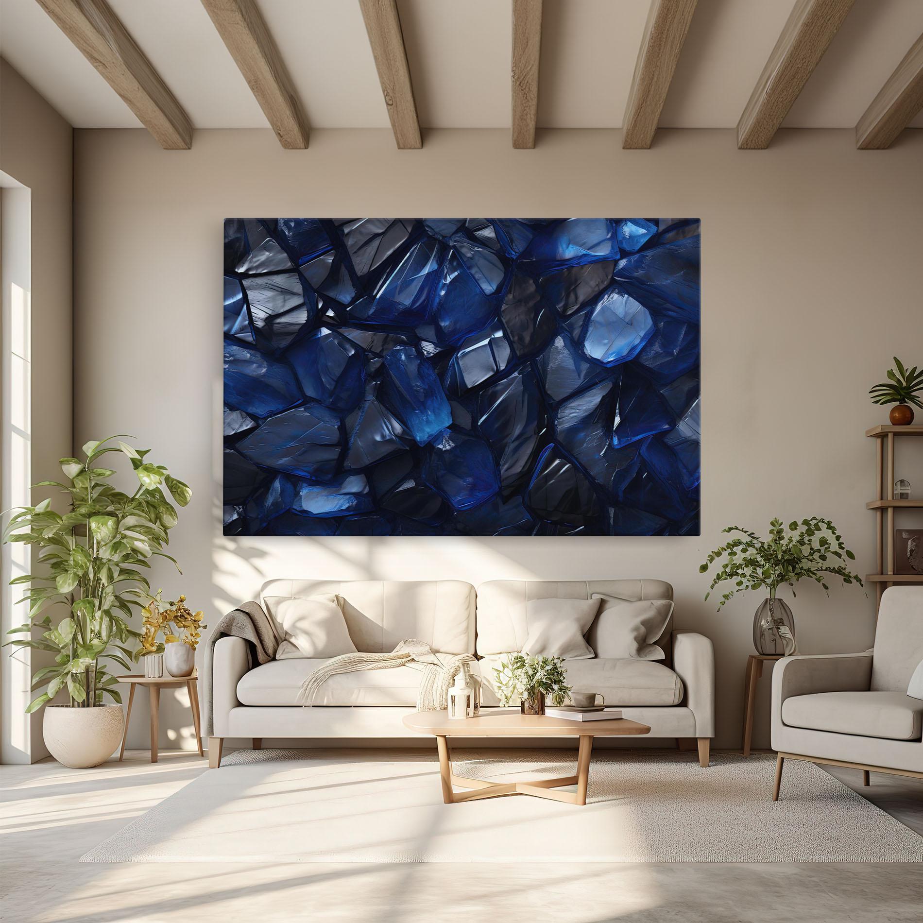 Leinwandbild Blue Crystal Shape mockup 6