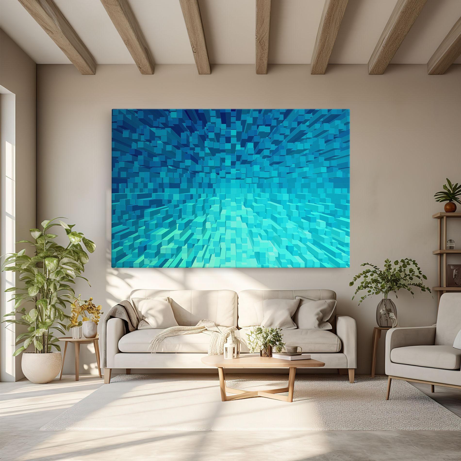 Leinwandbild Blue Square Mix mockup 6