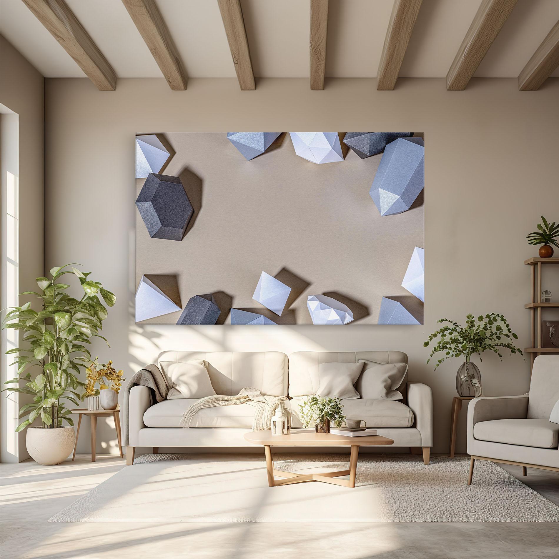 Leinwandbild Geometric 3d Shapes mockup 6