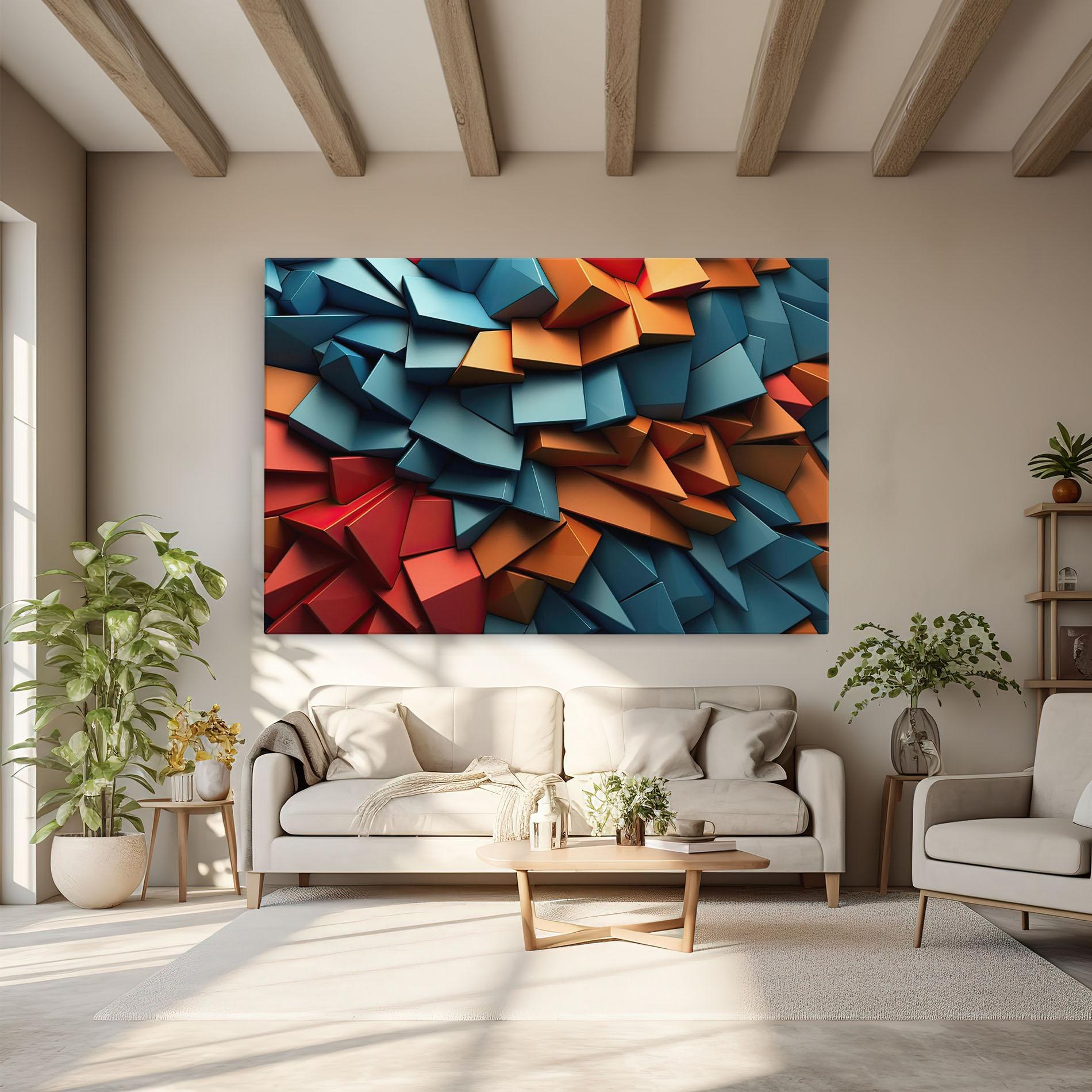 Leinwandbild Multicolor Triangle mockup 6